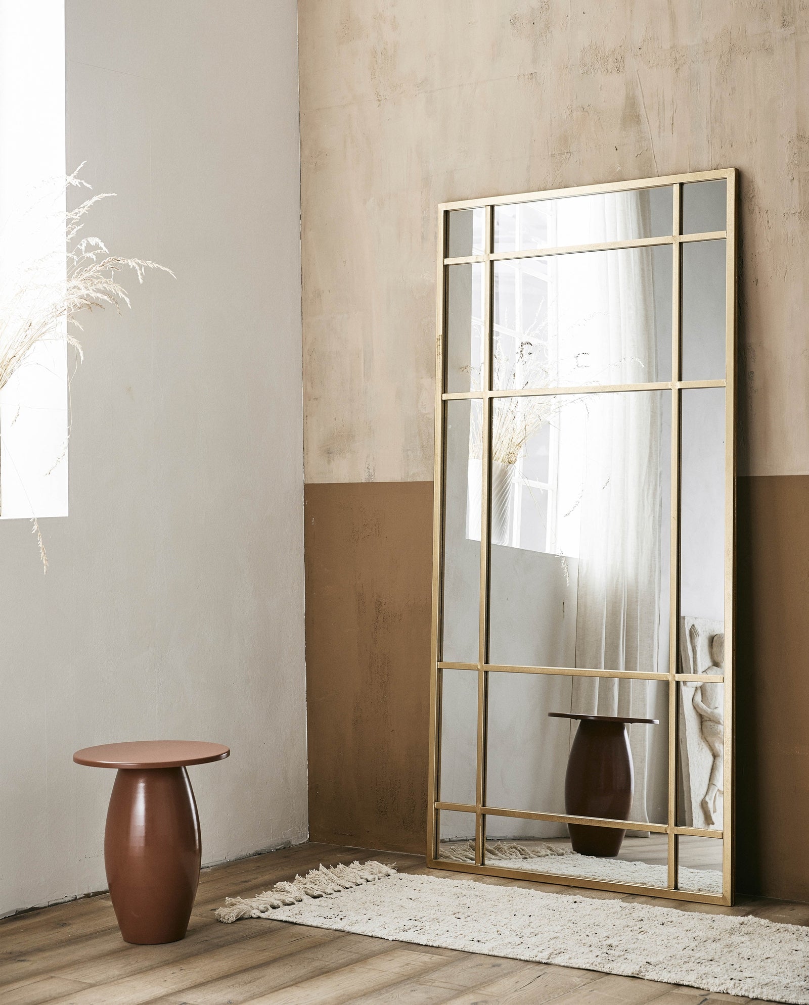 SPIRIT spejl med jernramme - 204x102 cm - guld finish