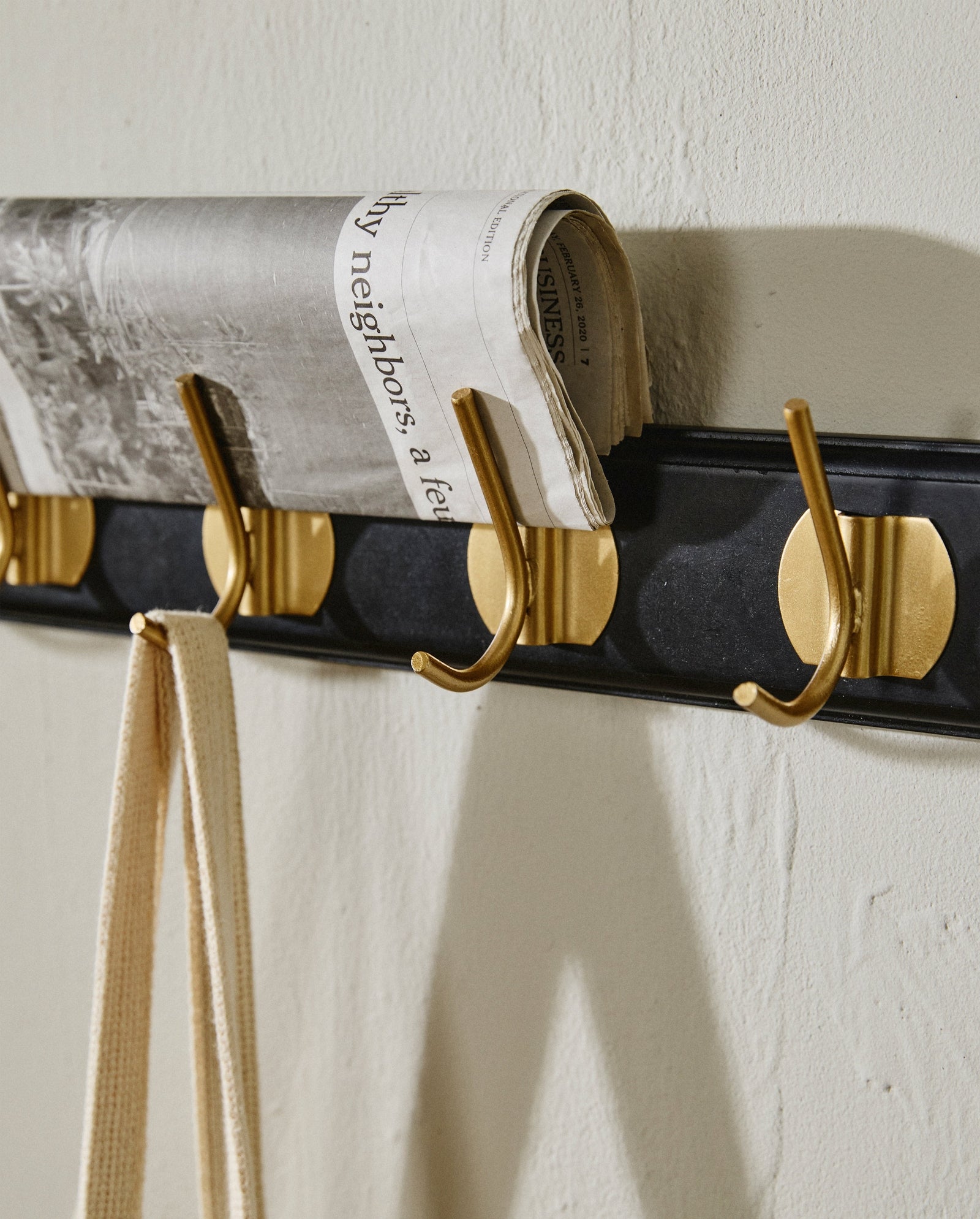 EDGY coat rack, 6 hooks - black