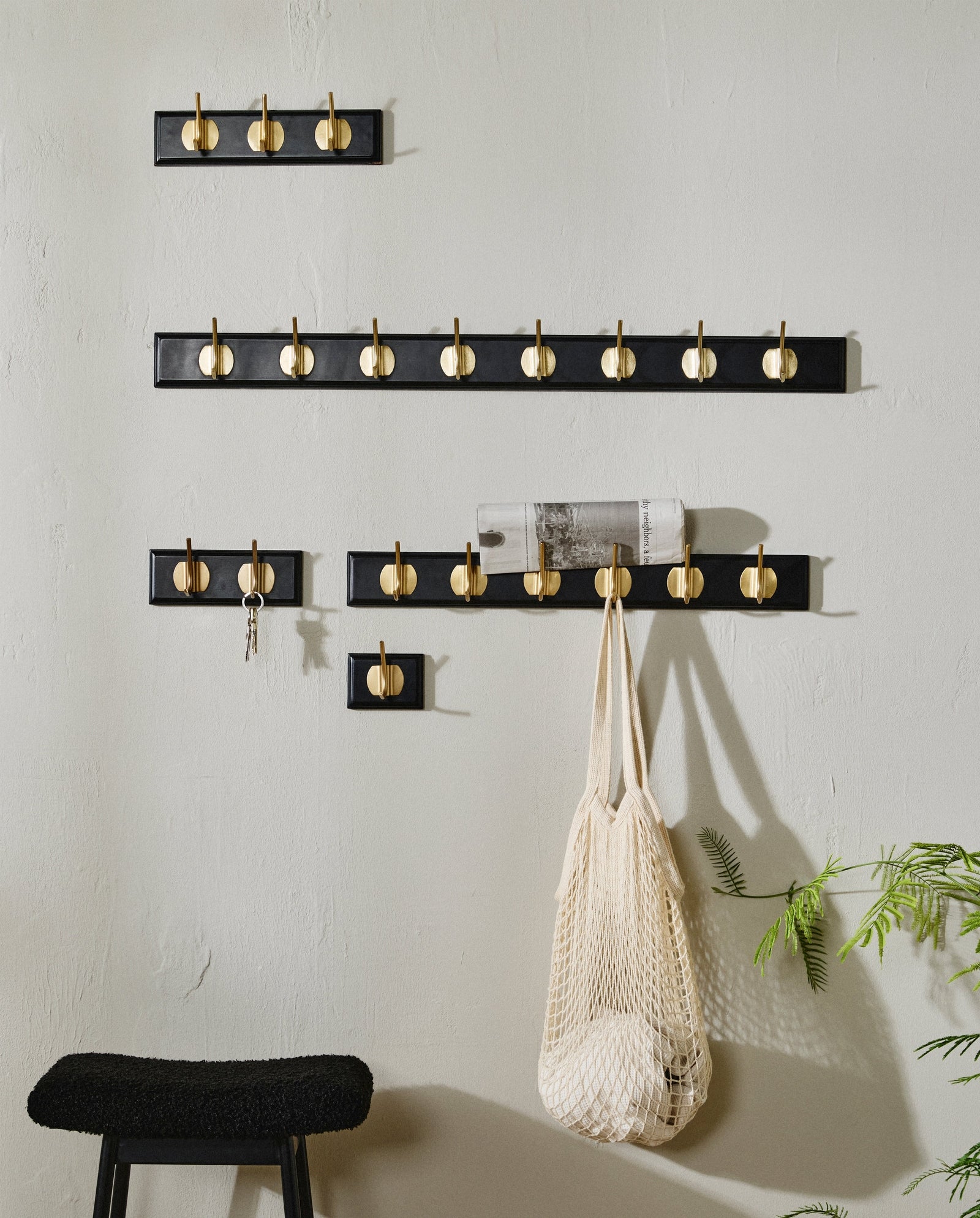 EDGY coat rack, 1 hook - black