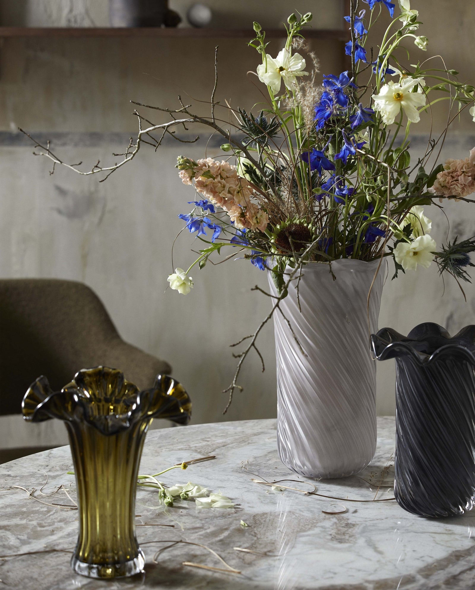 KORO vase, glas - grå