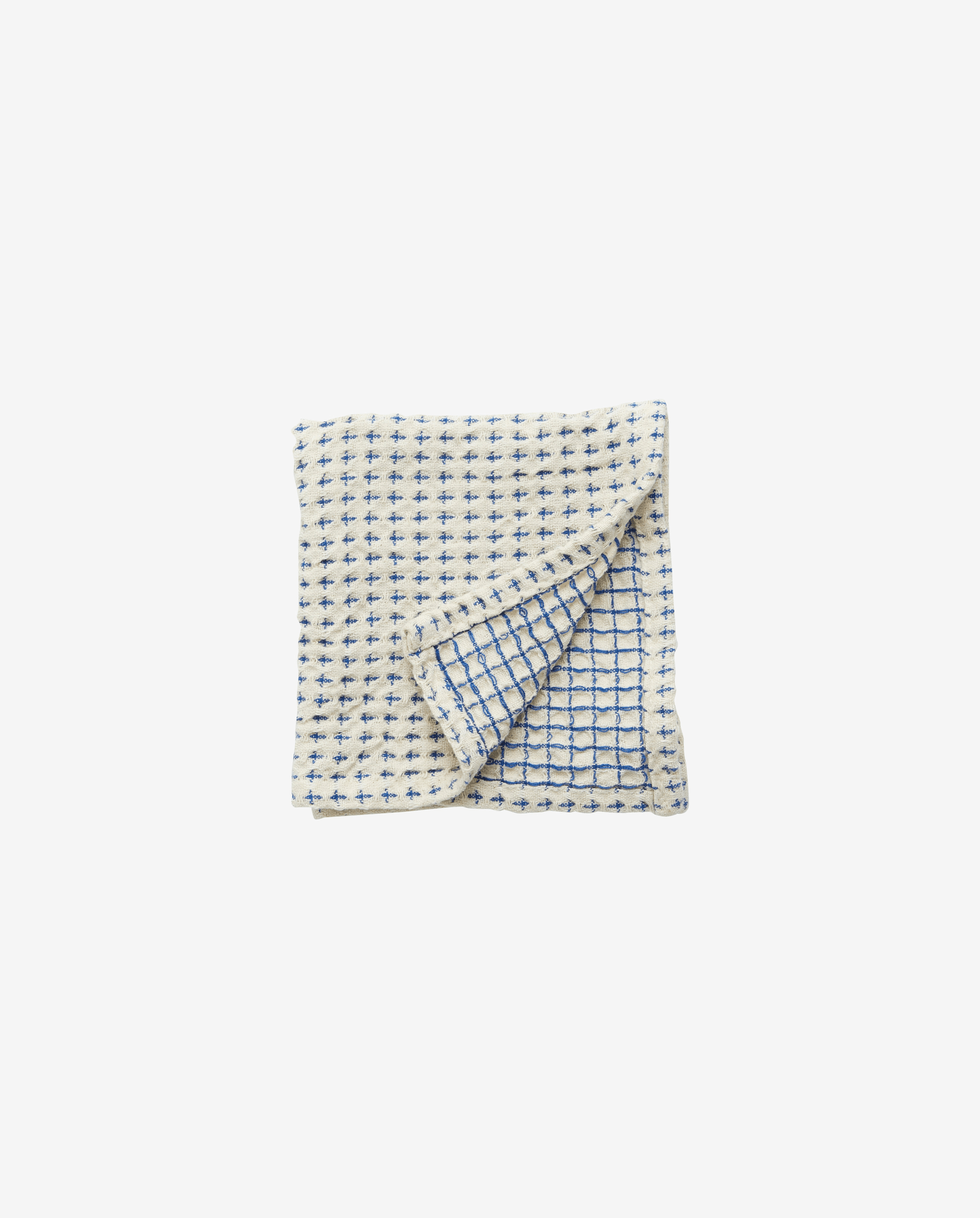 torchon HEZE, en nid d'abeille - blanc cassé/bleu