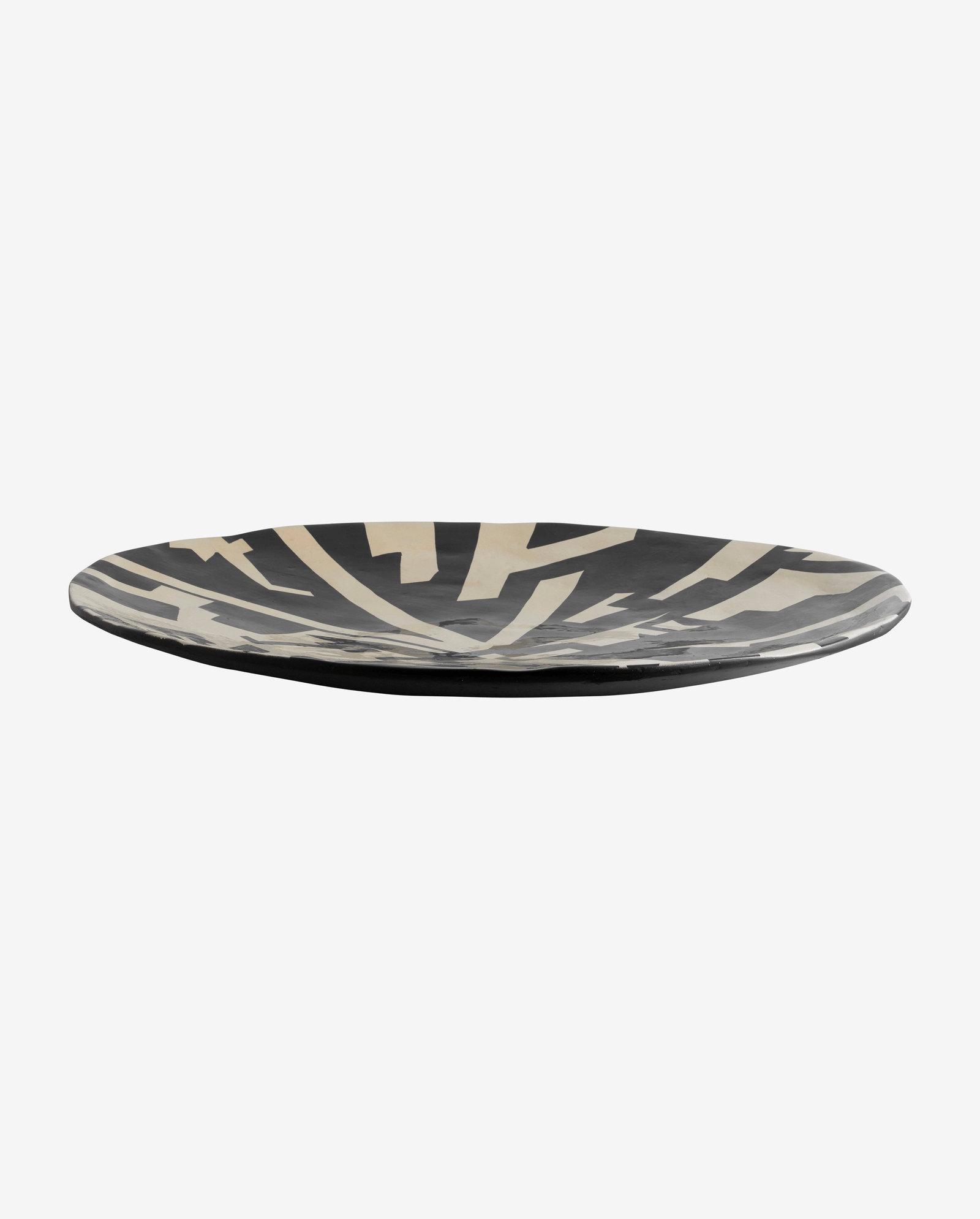 LIPSI deco plate, L - black/beige