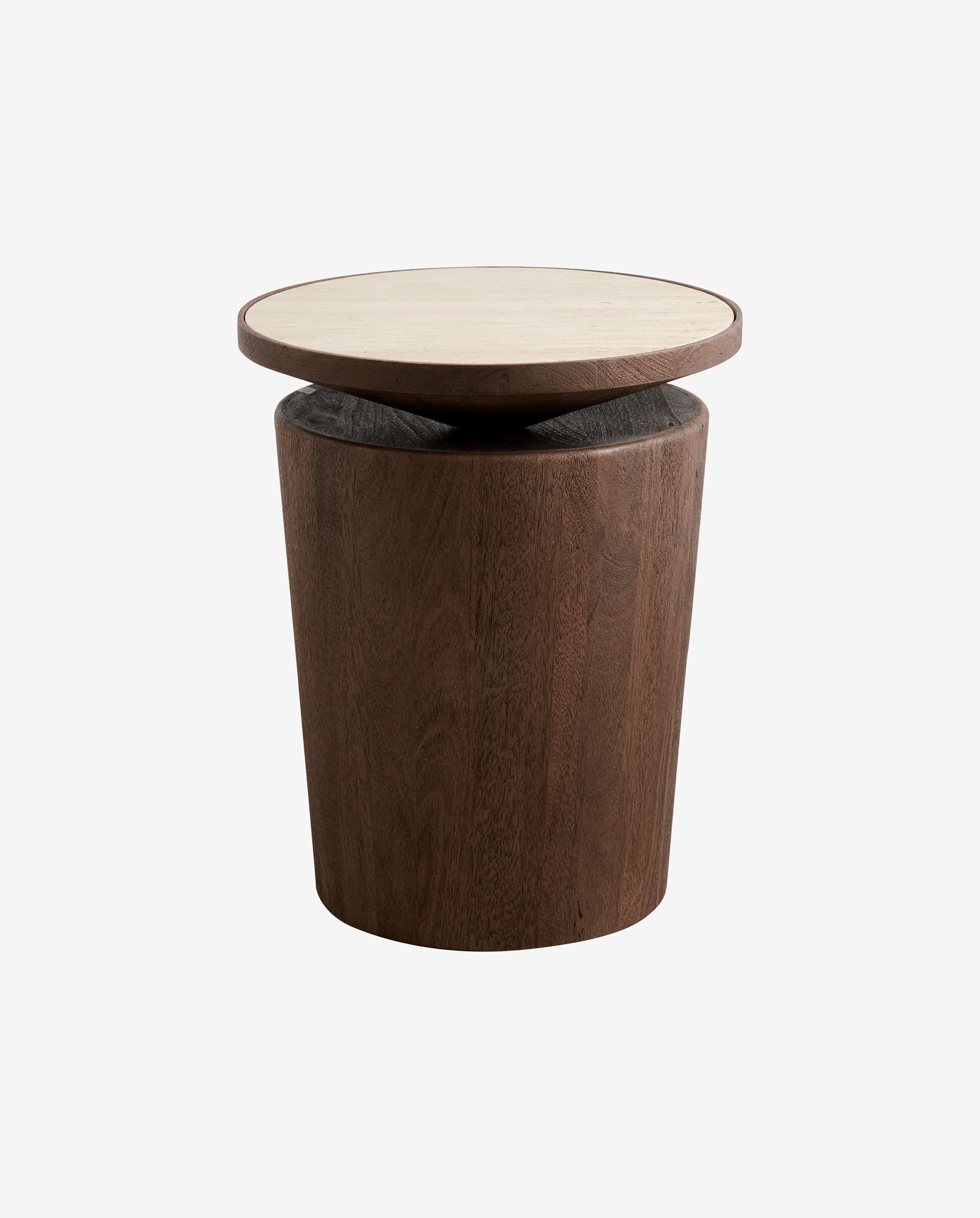 KWANDO sidebord med travertinplade - natur