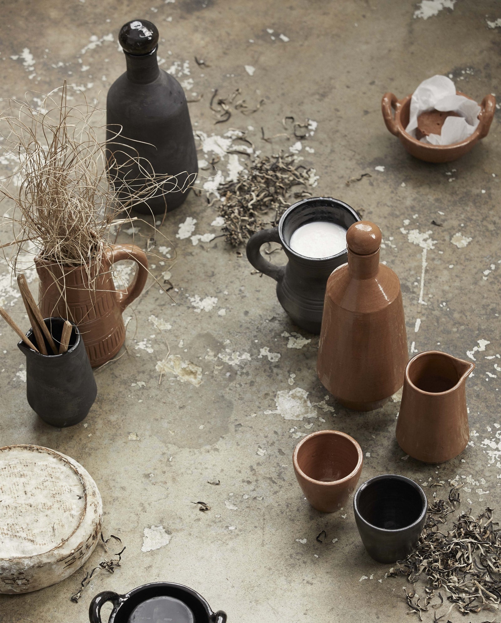 JUNIPER bottle w. lid - terracotta - brown