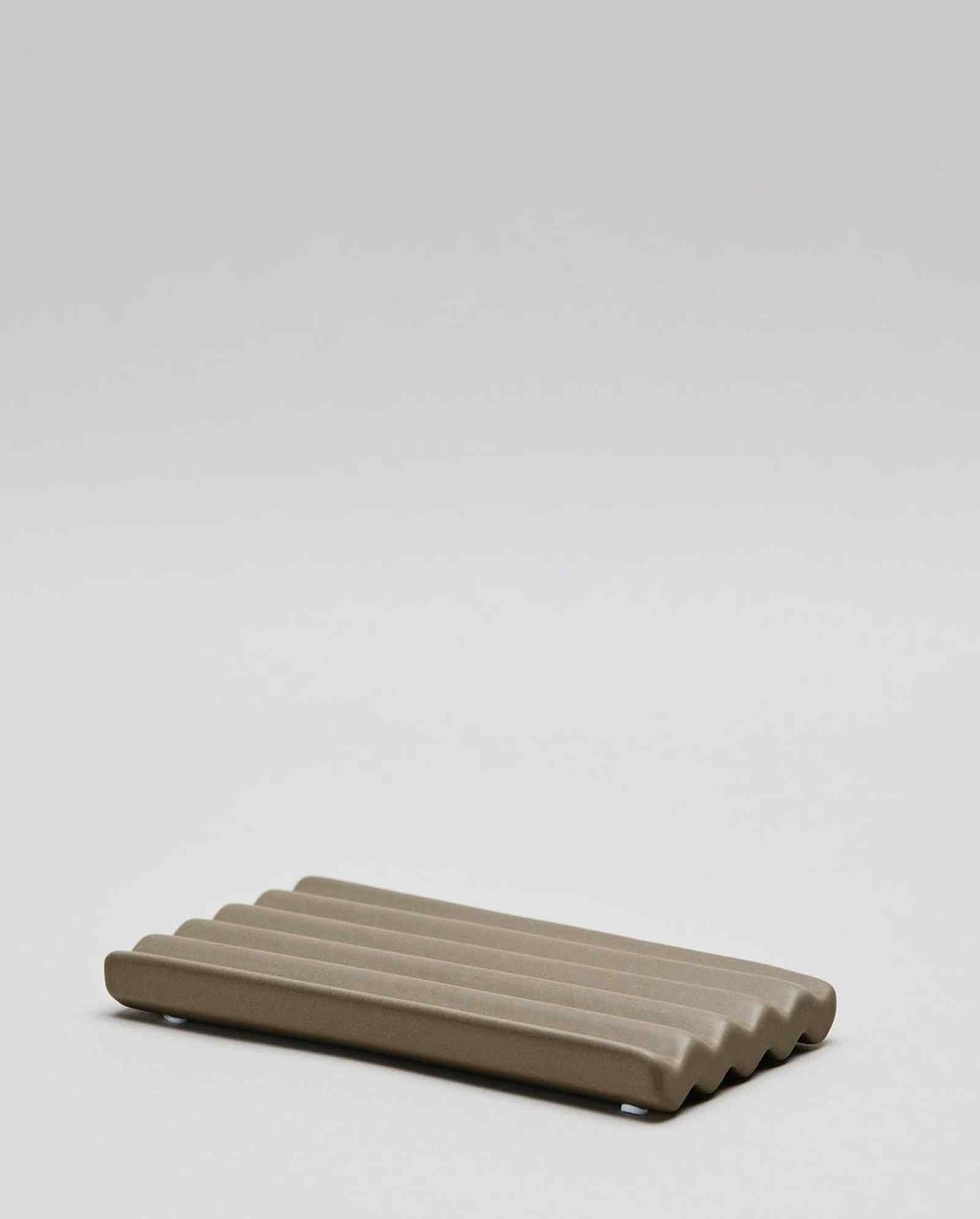 Keramik-Seifenschale groß | TAUPE 8 x 15 cm