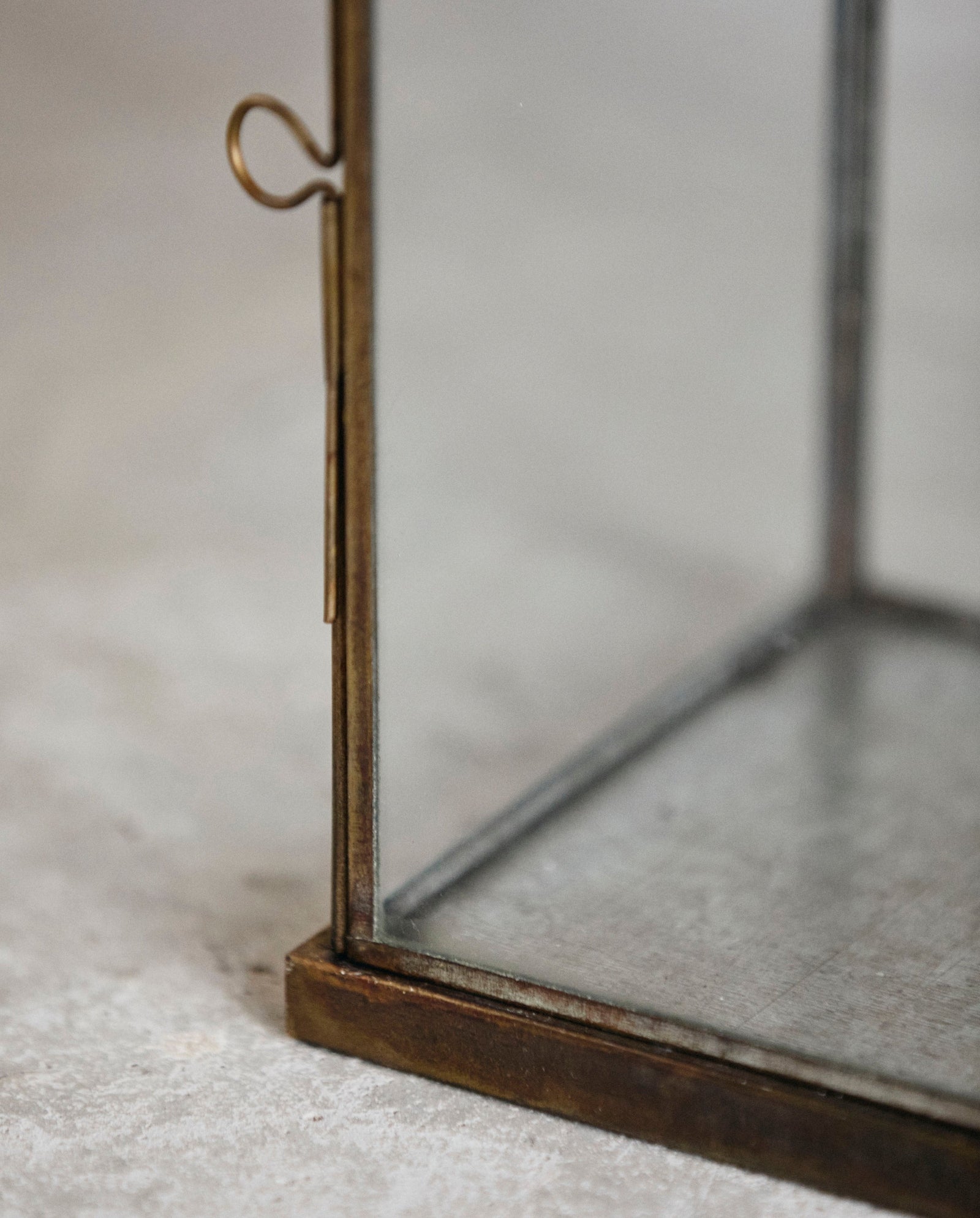 ANTIQUE lanterne i jern - h38 cm - guld finish