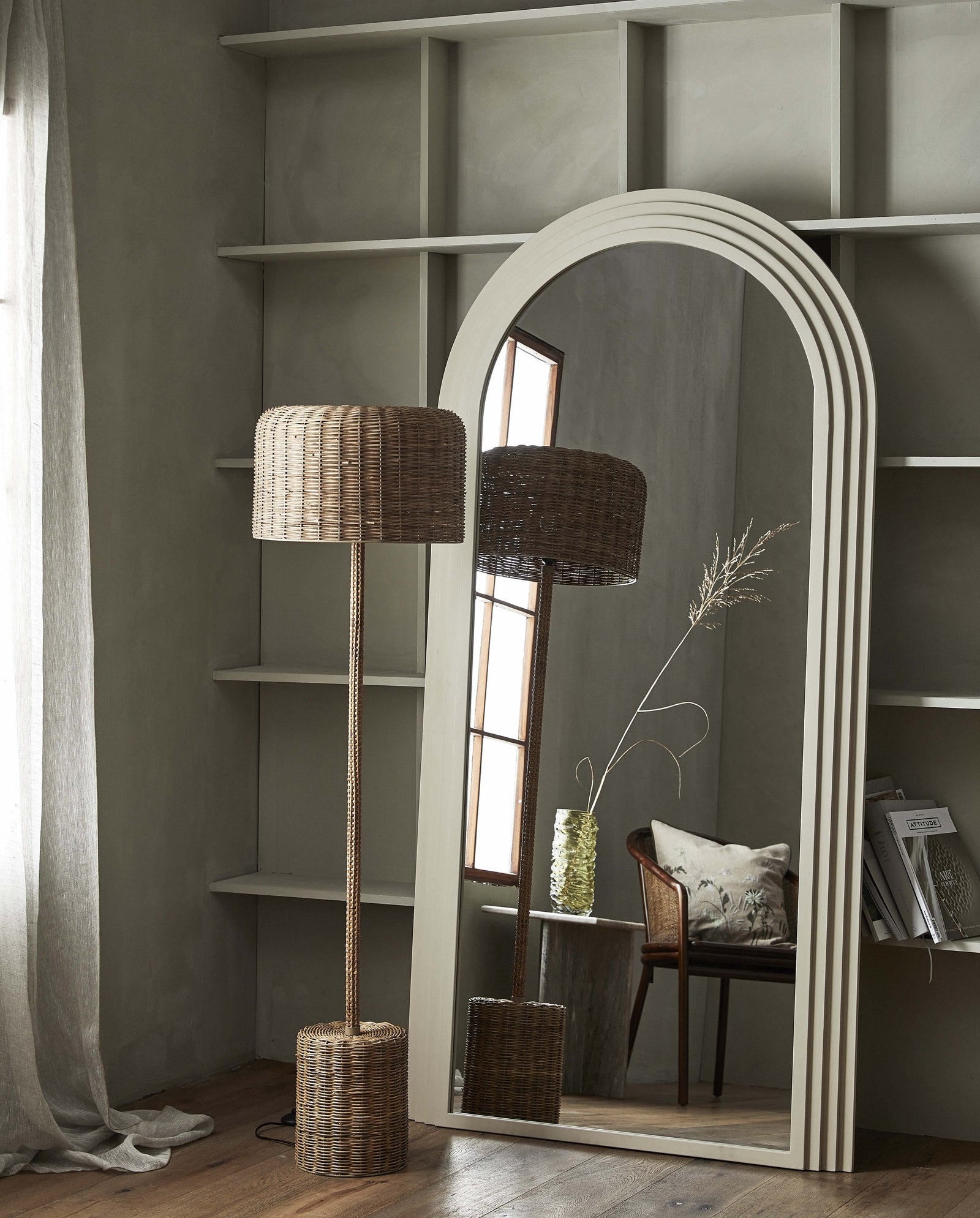 CANE Rattan, Stehlampe - natur