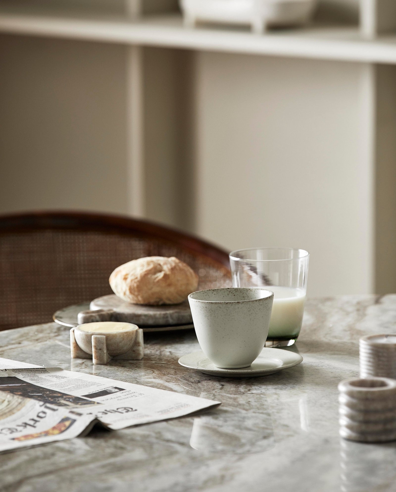 MERIAN salt dish - brown marble