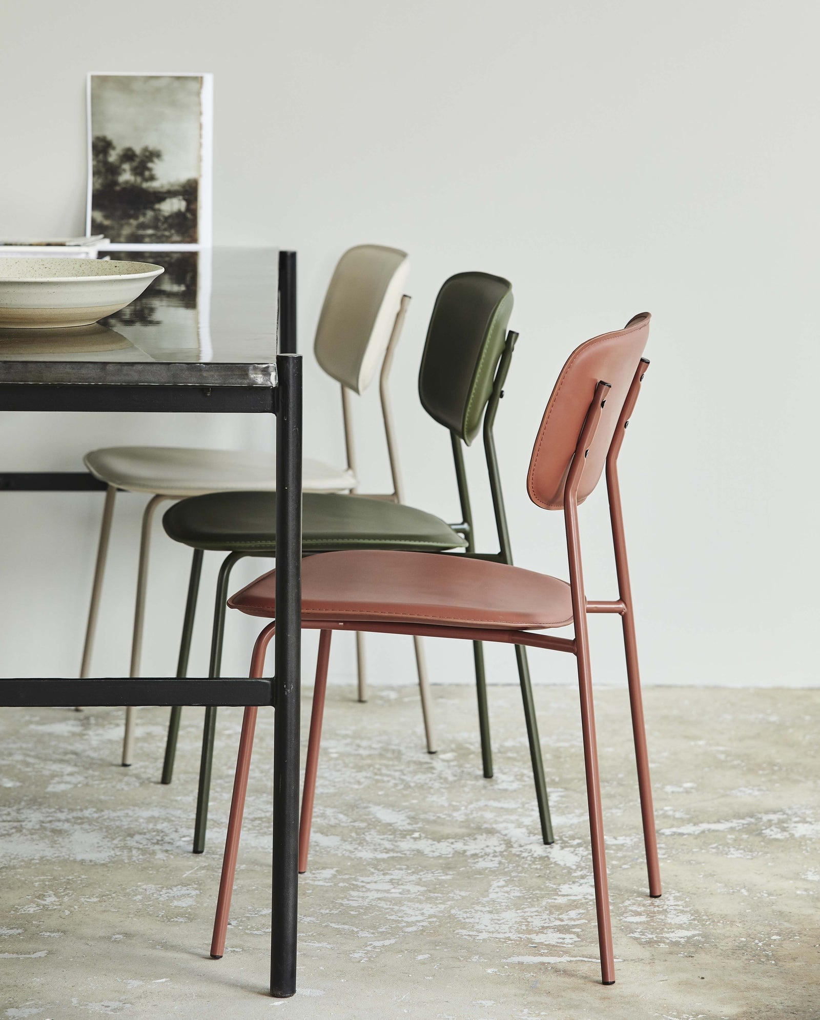 ESA dining chair - rust red