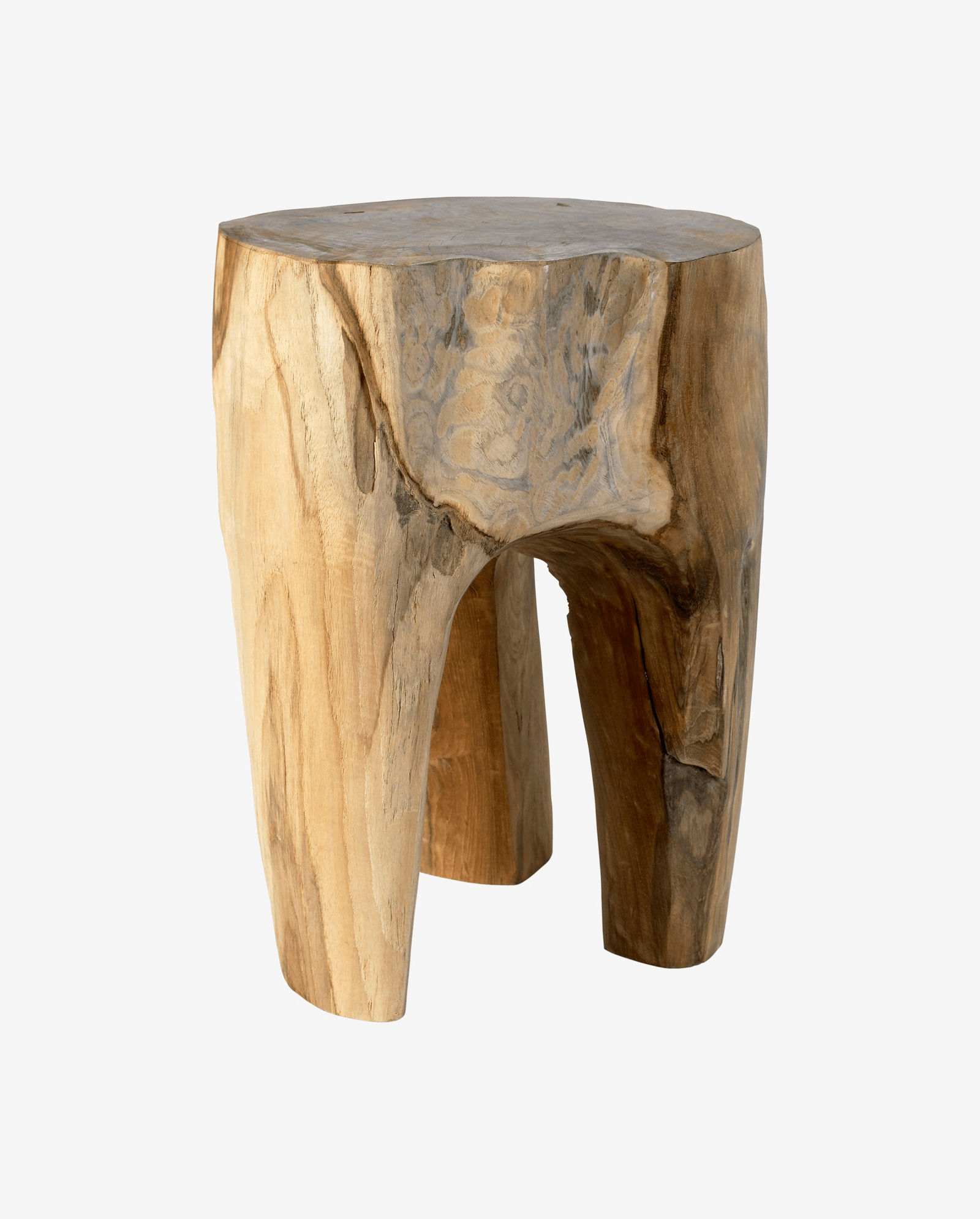 TEAK wooden stool - natural finish