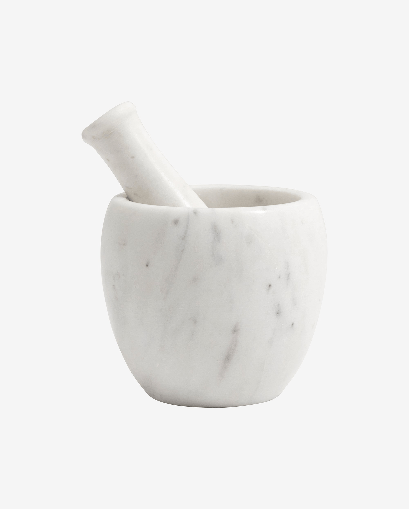 Mortar w/pestle - white marble