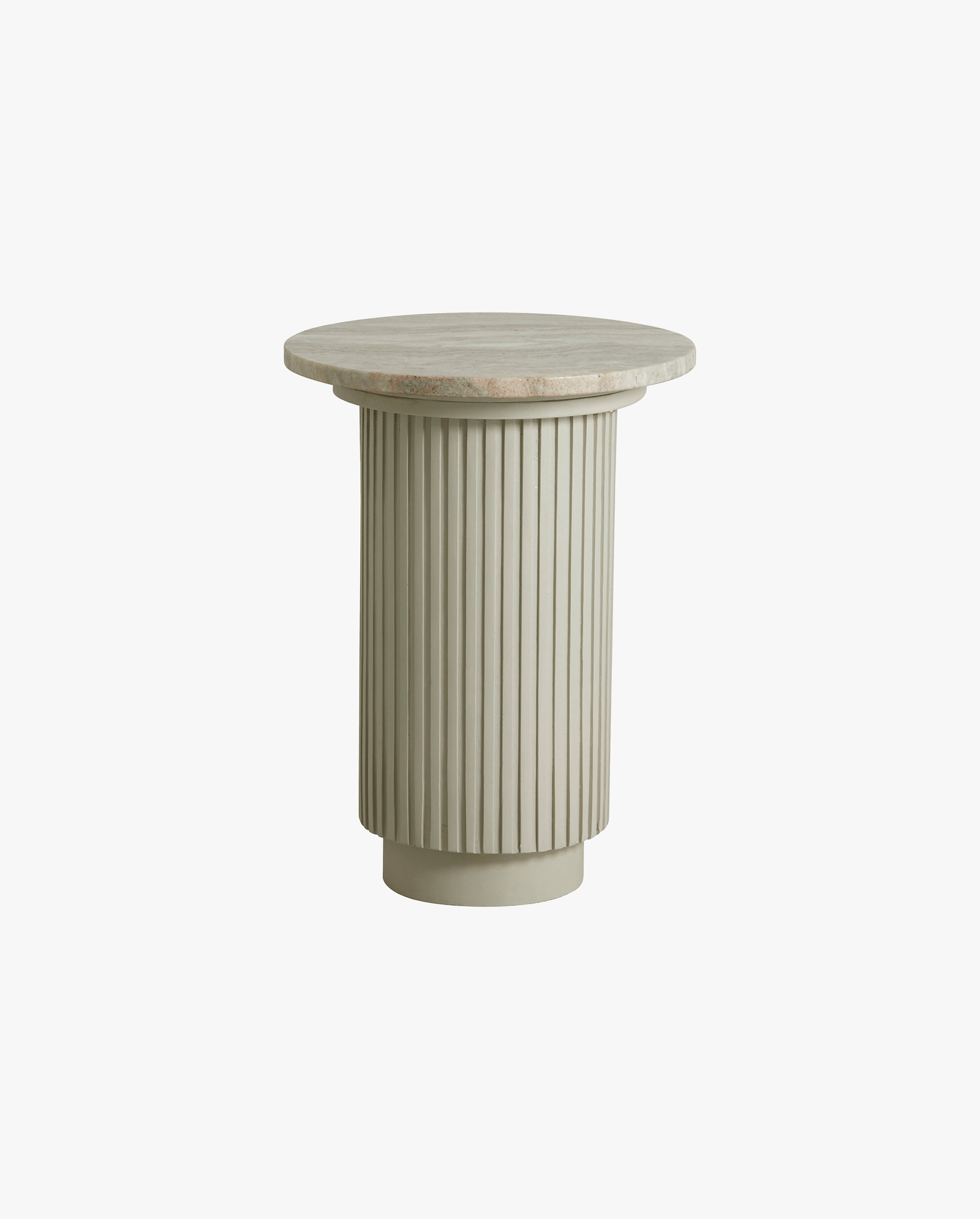 ERIE round side table - ivory marble top