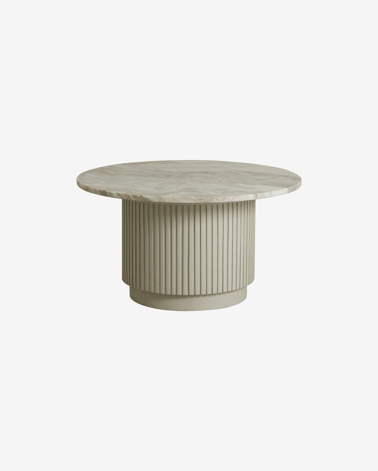 ERIE round coffee table, ø75 cm - ivory marble tabletop