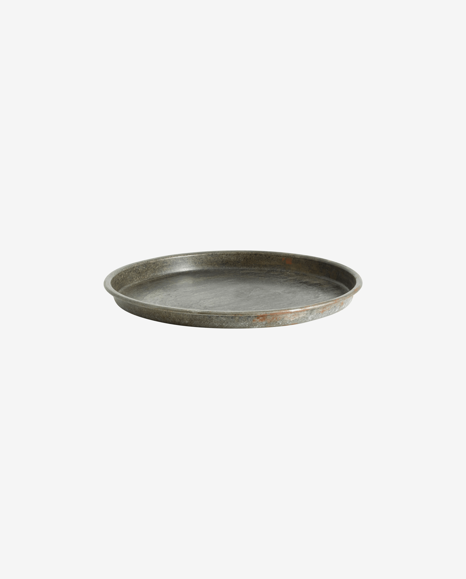LOMBOK round tray, M, antique - silver finish