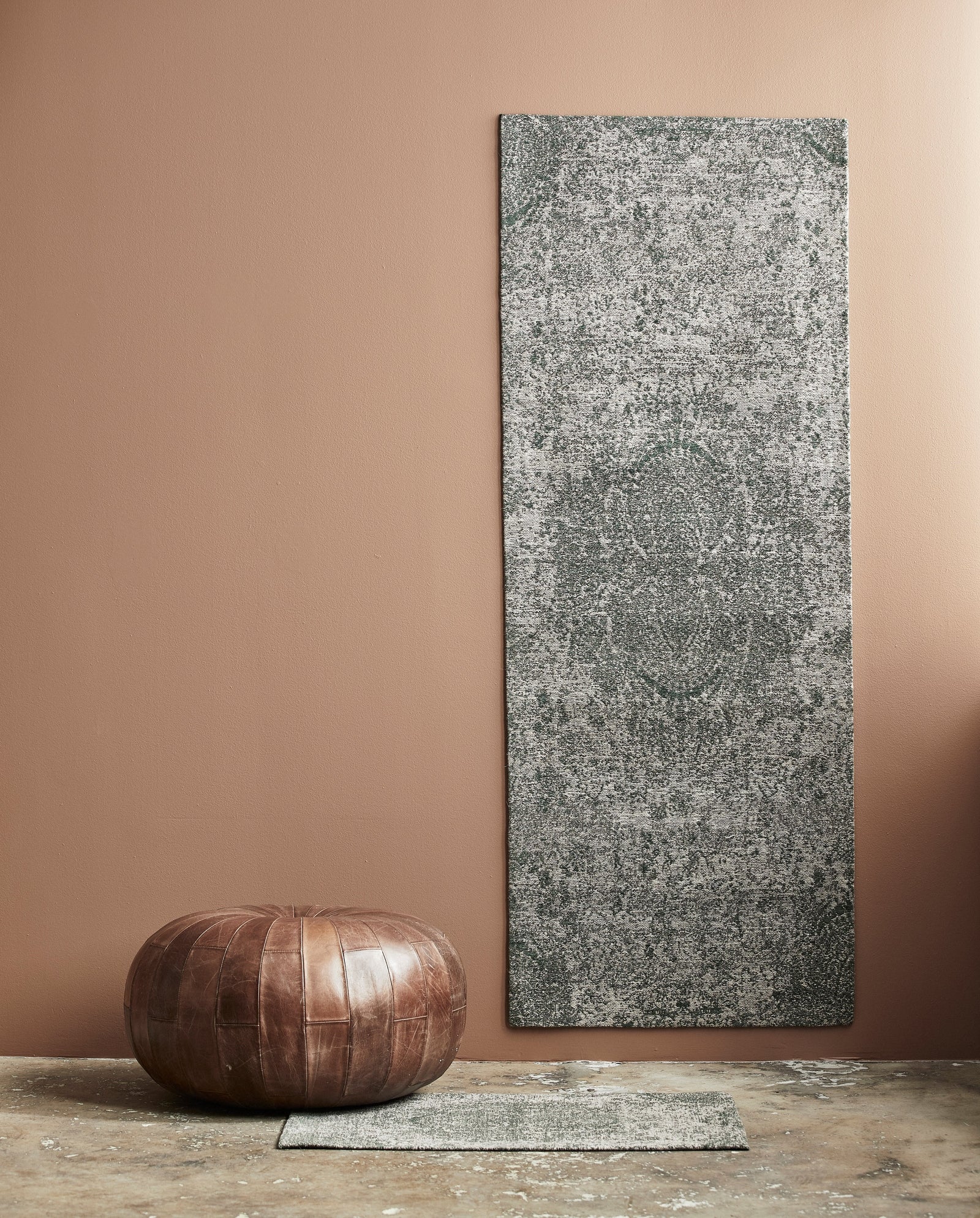 ARIA jacquardvævet tæppe, 75x200 cm - grøn/beige