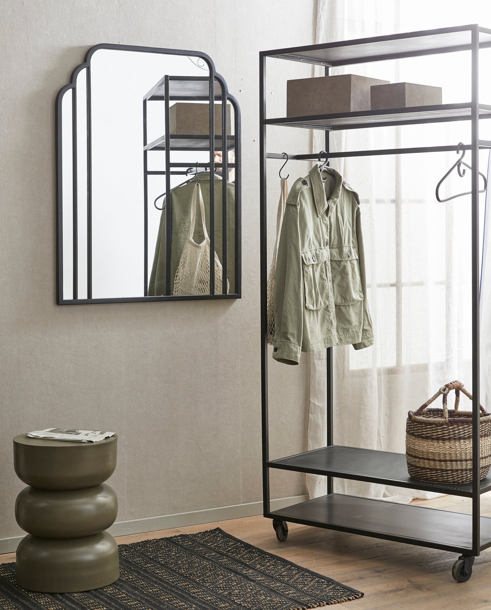 ALTA iron wardrobe rack - black