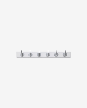 EDGY Garderobe, 6 Haken - weiß mit Chrom-Finish
