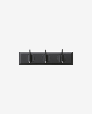 EDGY Garderobenständer, 3 Haken - schwarz mit schwarzer Oberfläche