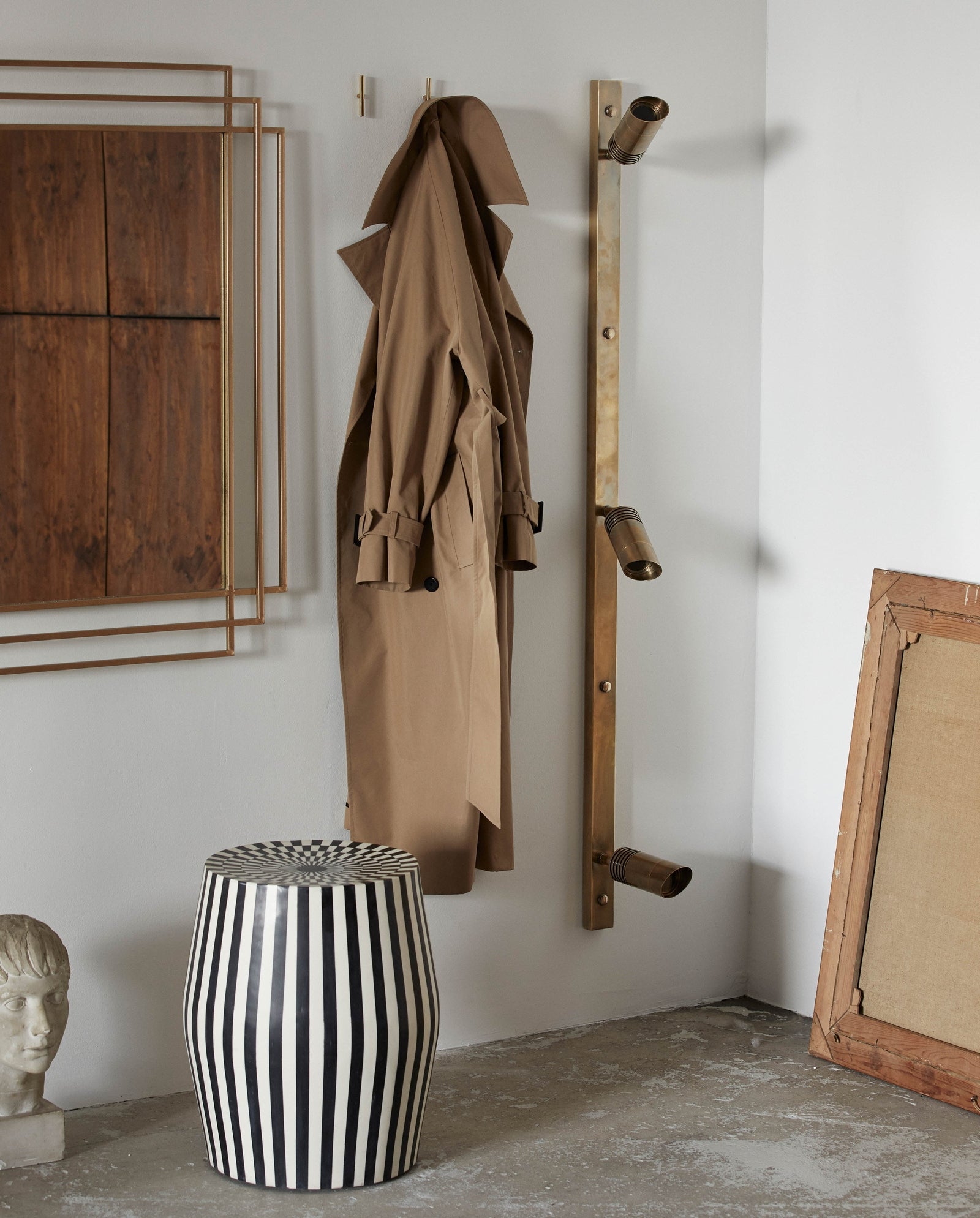 BRAGI Wandleuchte, 3 Spots - Messing