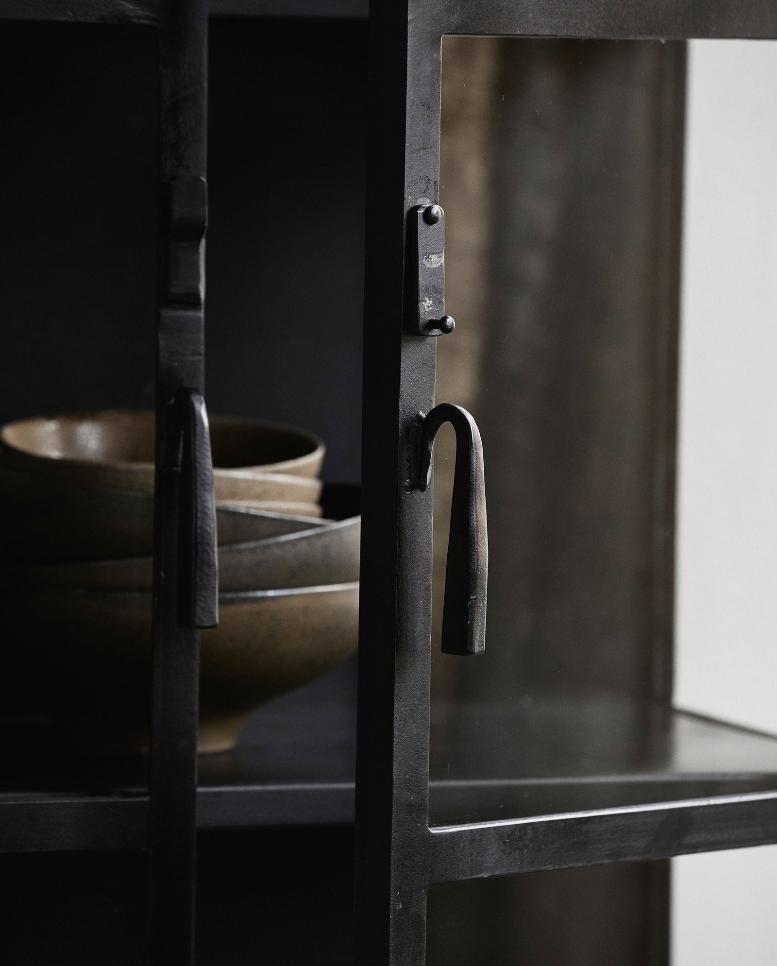 PHOENIX black cabinet, 2 doors, iron