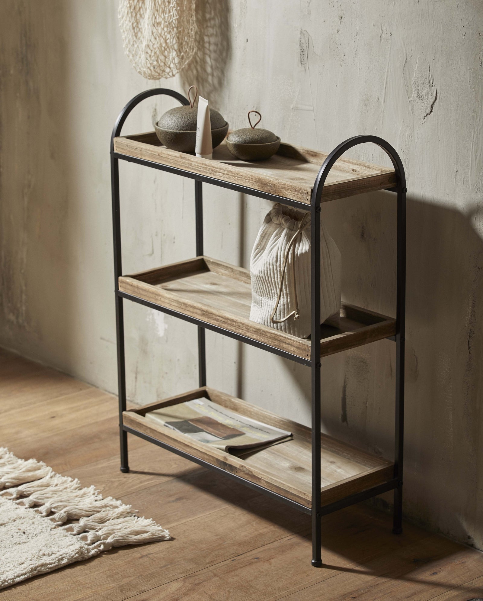 PATNA iron rack wood
