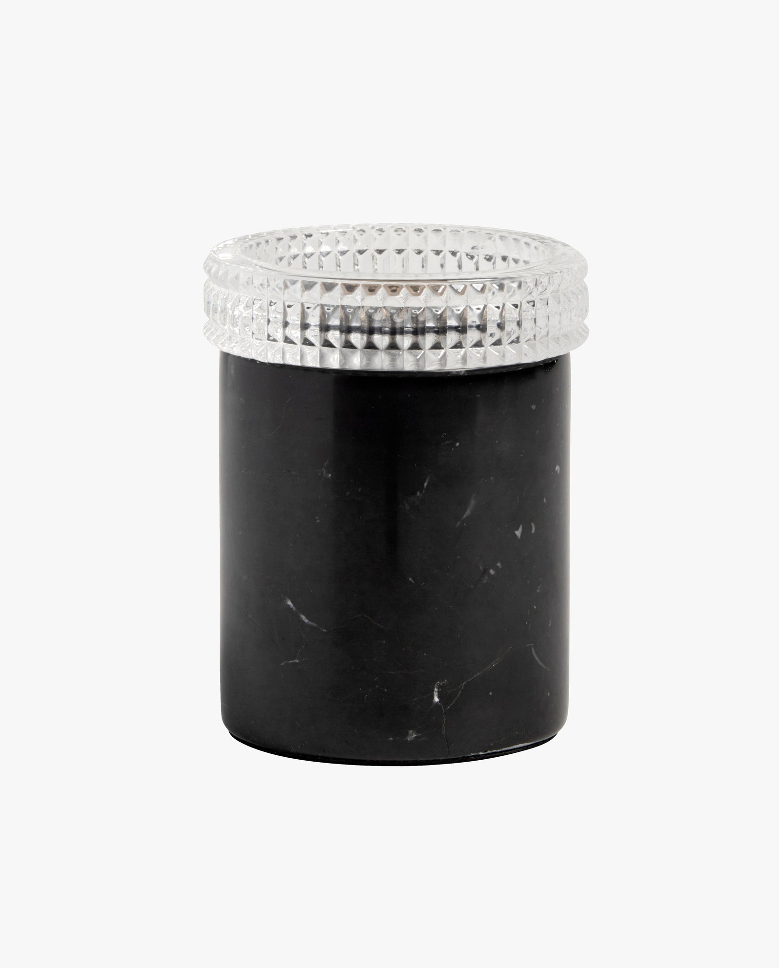 Kerzenhalter mit Glas – schwarzer Marmor