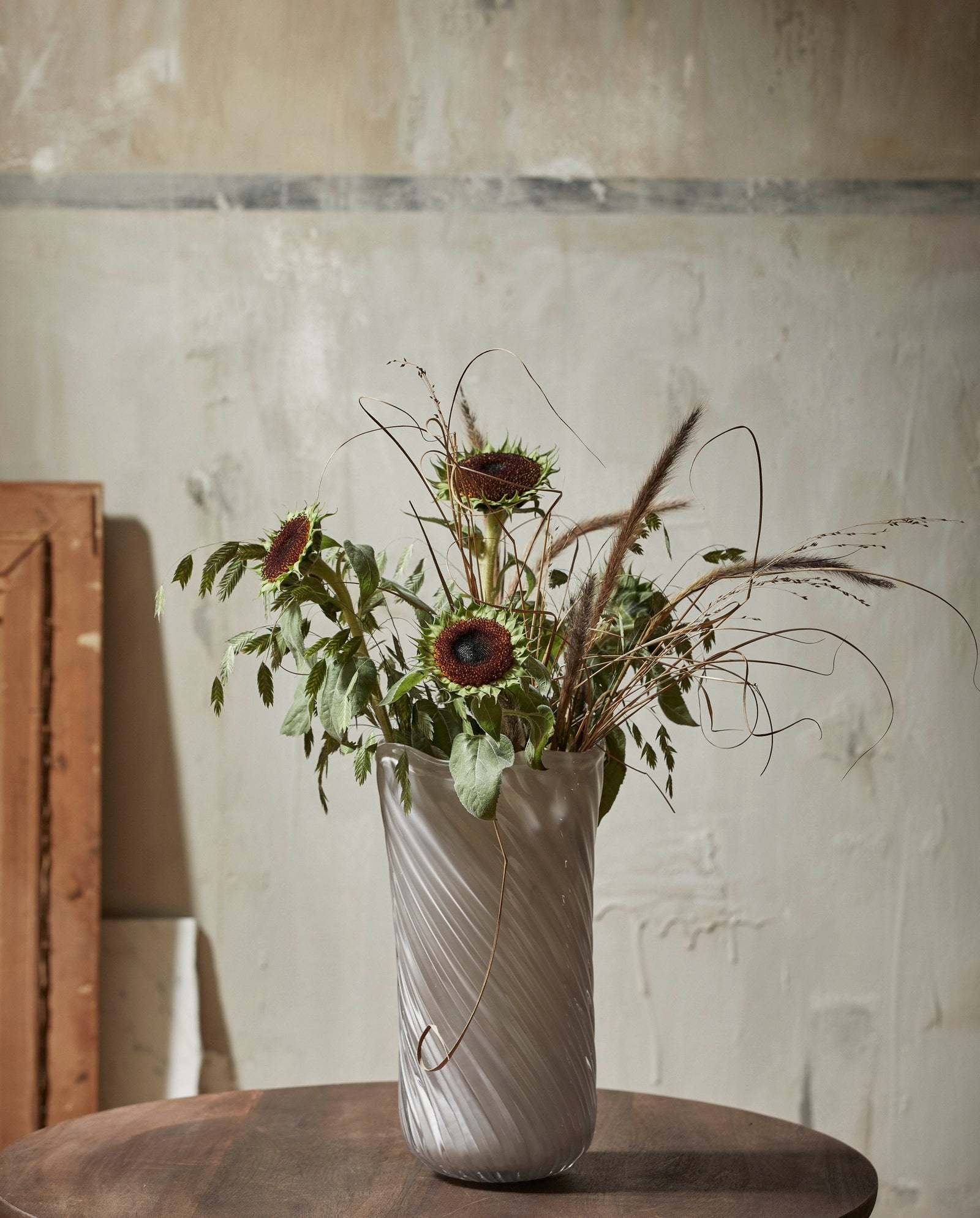 HELLE Vase, Glas - cremeweiß