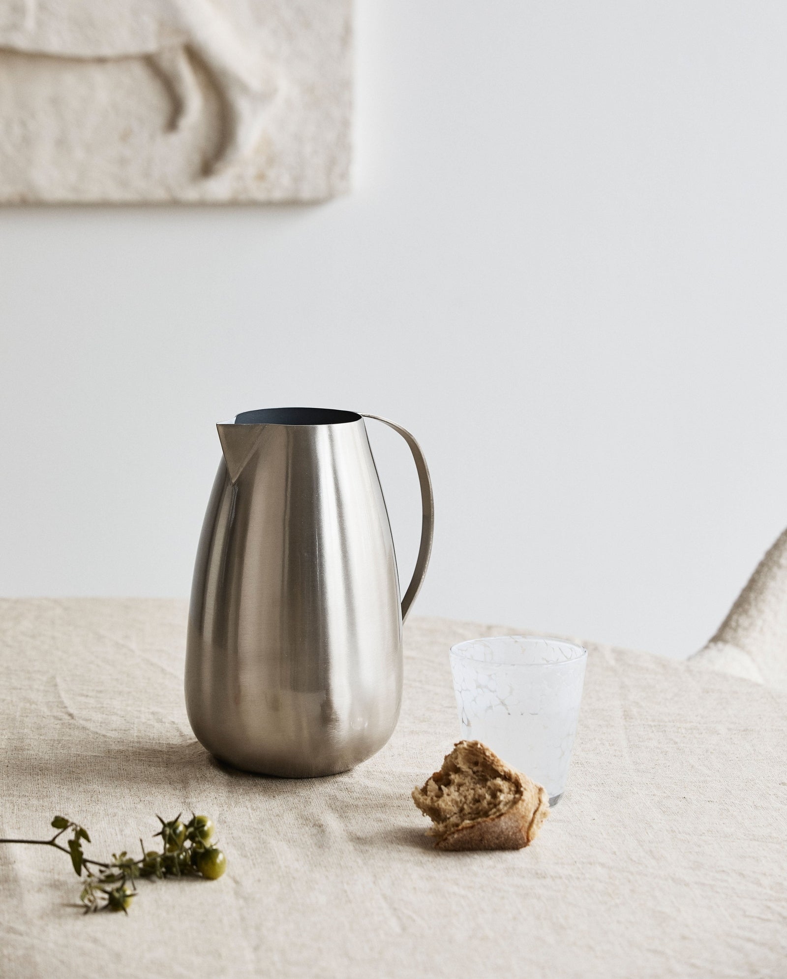 LEE pitcher, iron - chrome finish