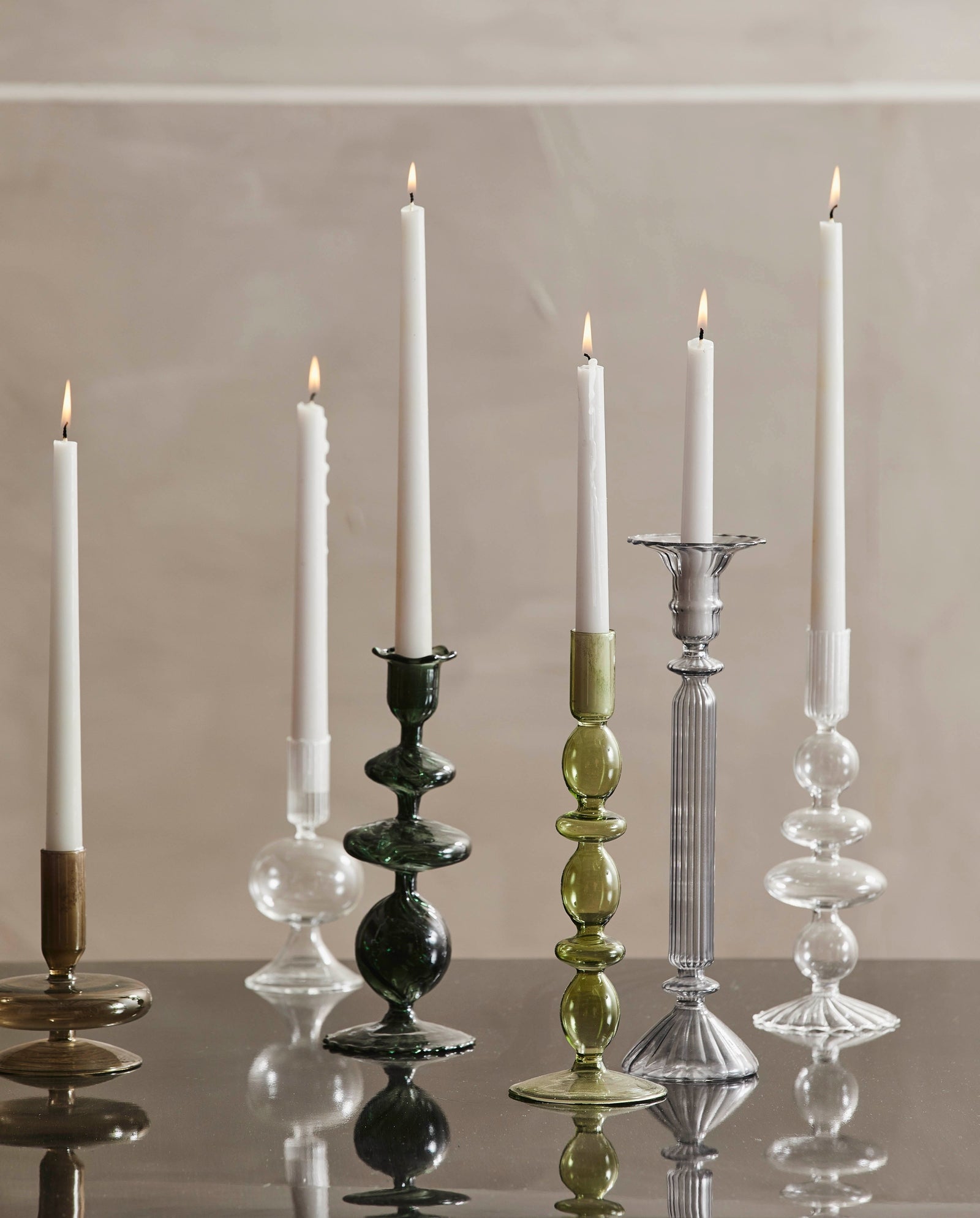ERISKA lysestage i glas - h15 cm - klar glas
