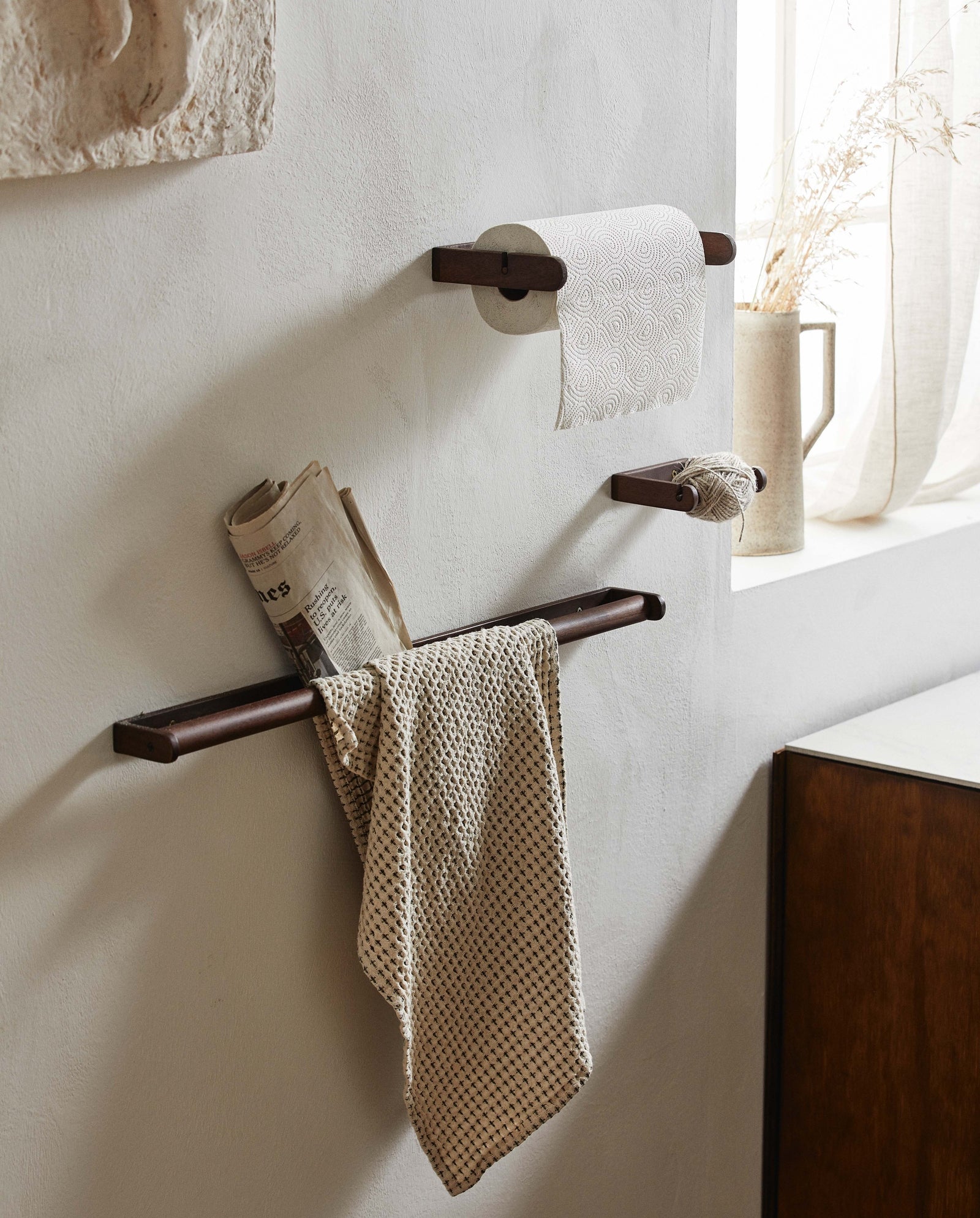 Support de papier toilette ZATON, bois - nature