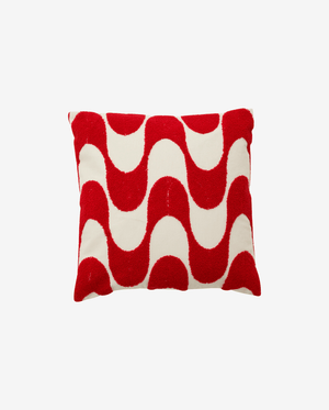 Housse de coussin COXA - ivoire/rouge