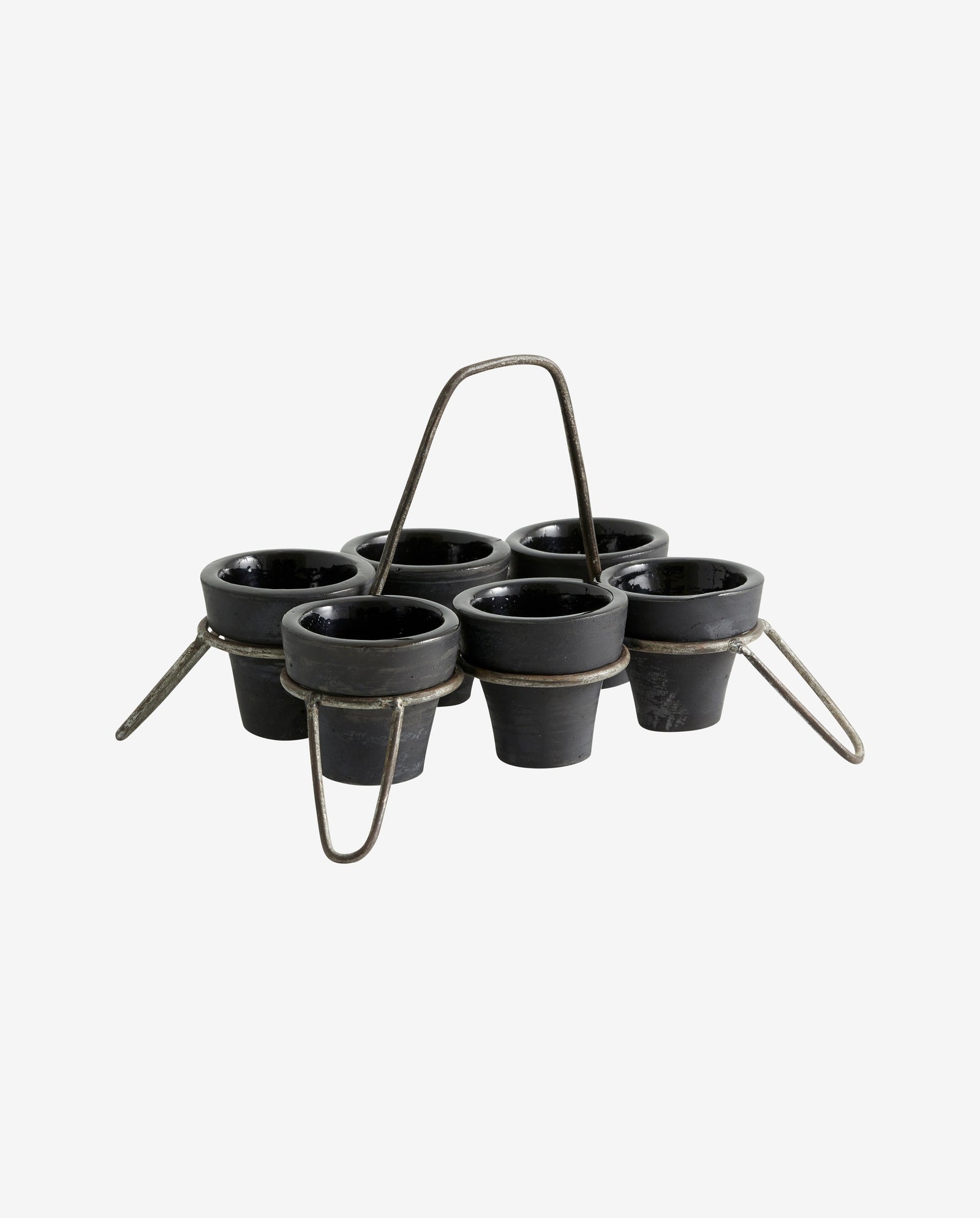Tasses JUNIPER avec support, terracotta - noir