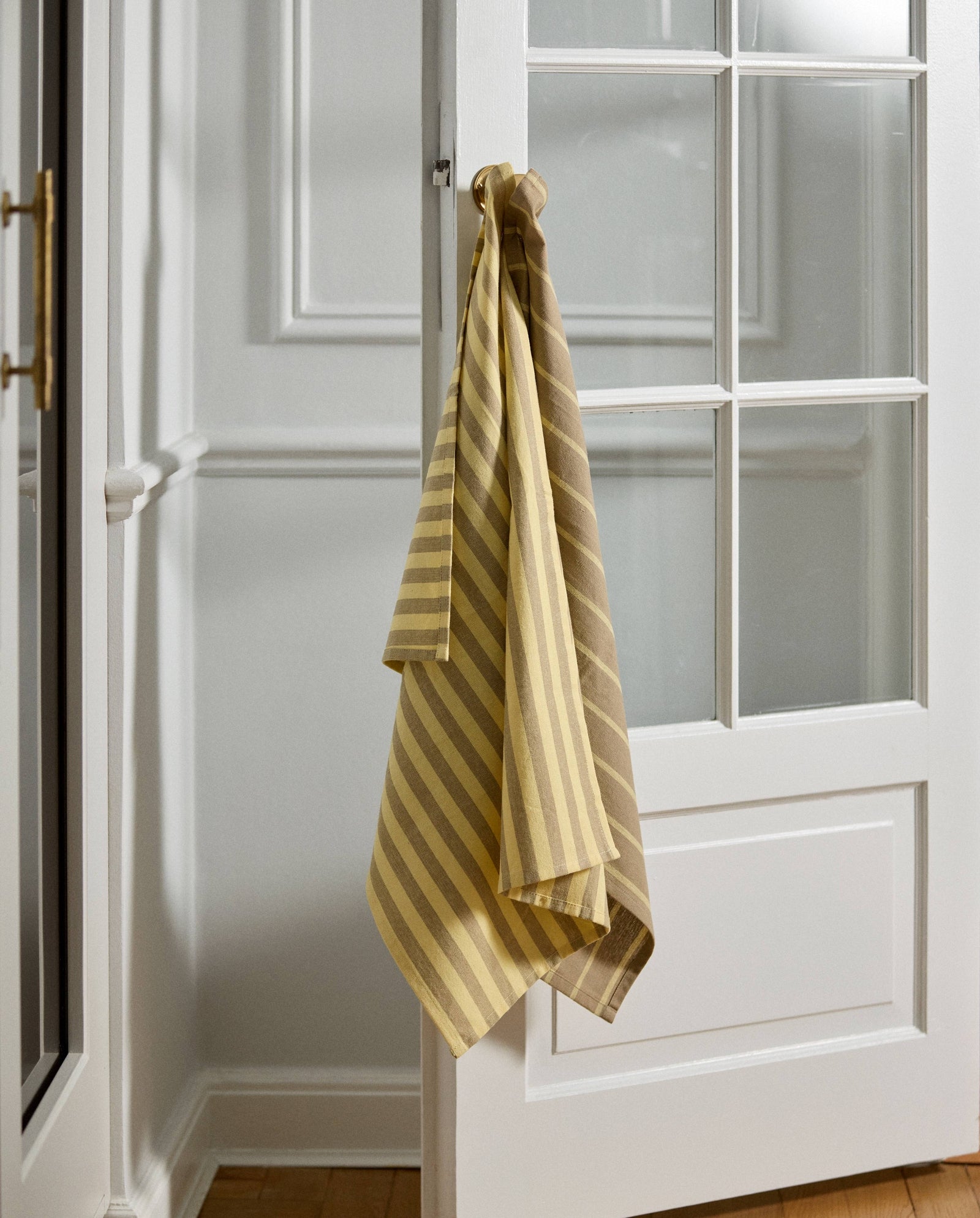 RAFU Geschirrtuch, gestreift - gelb/beige