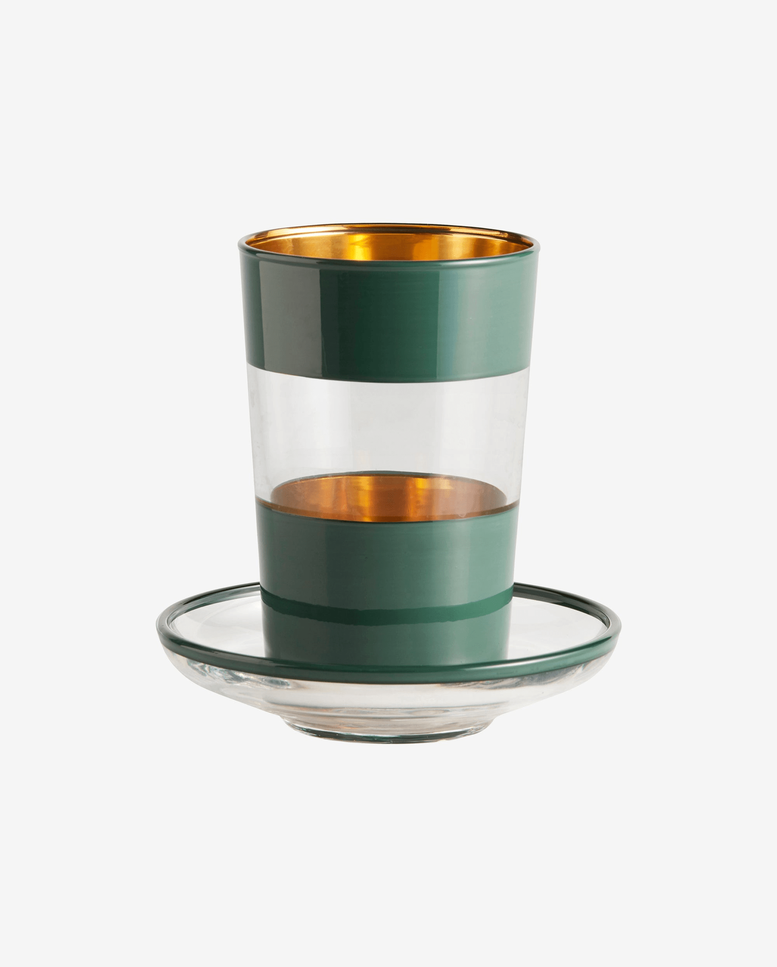 Verre à thé avec soucoupe - vert foncé