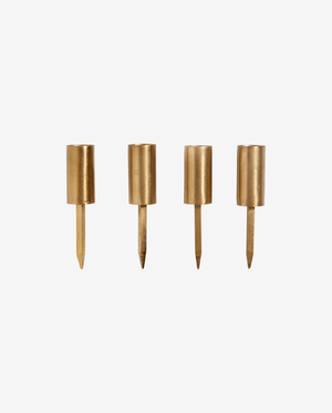 KURA lysholder i jern med spyd - h12 cm - guld finish