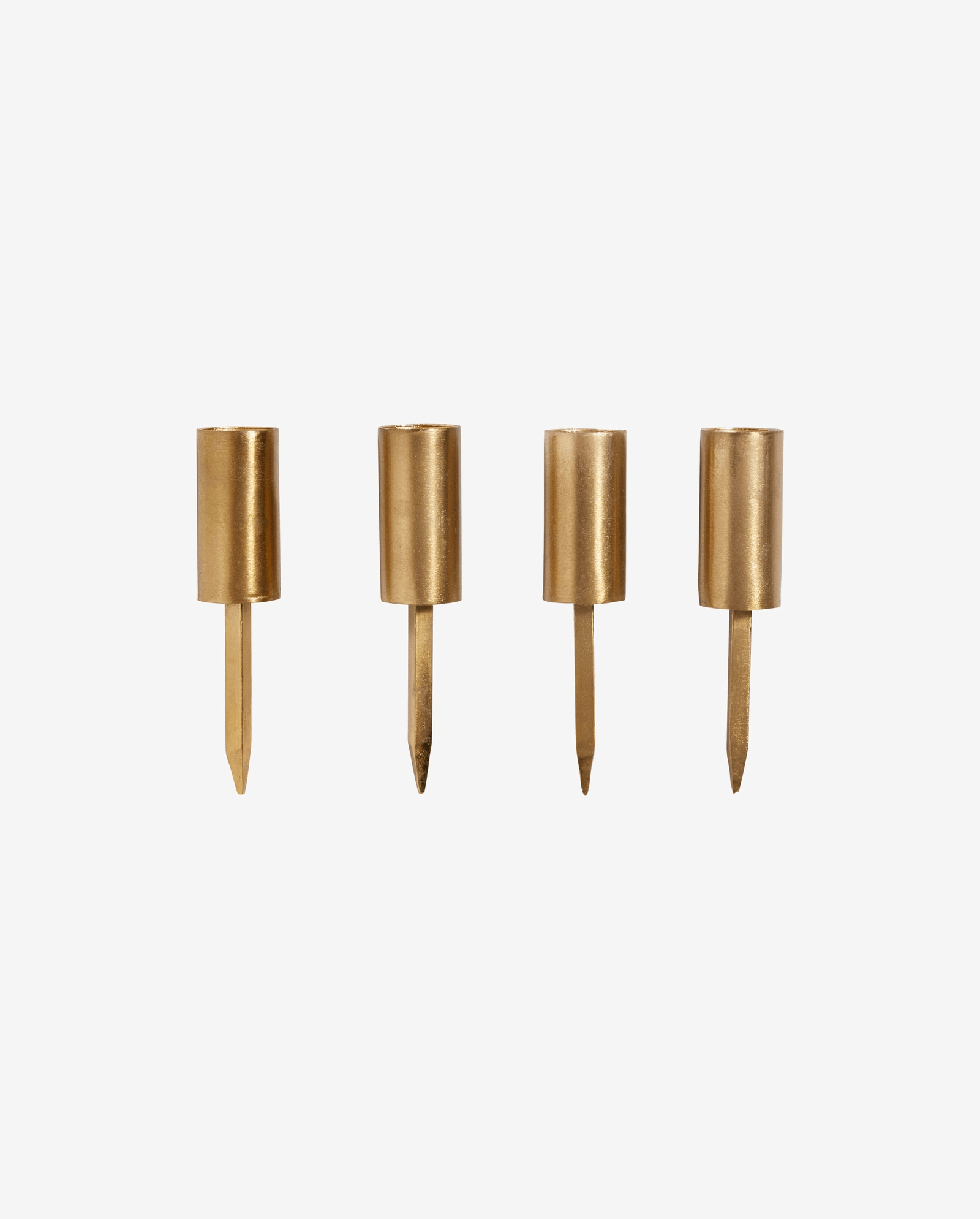 KURA lysholder i jern med spyd - h12 cm - guld finish