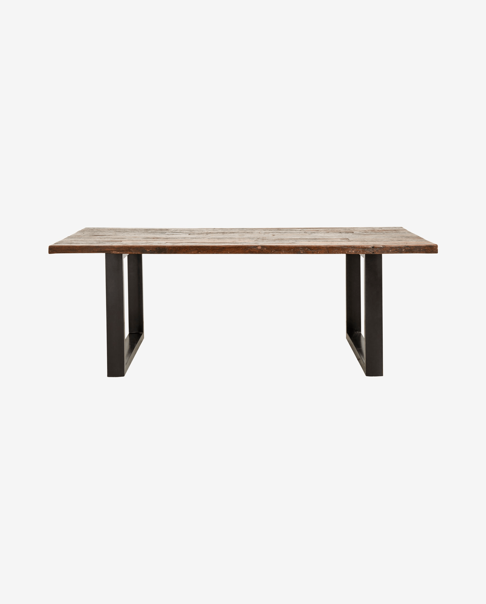 VINTAGE iron table w/wooden top, raw