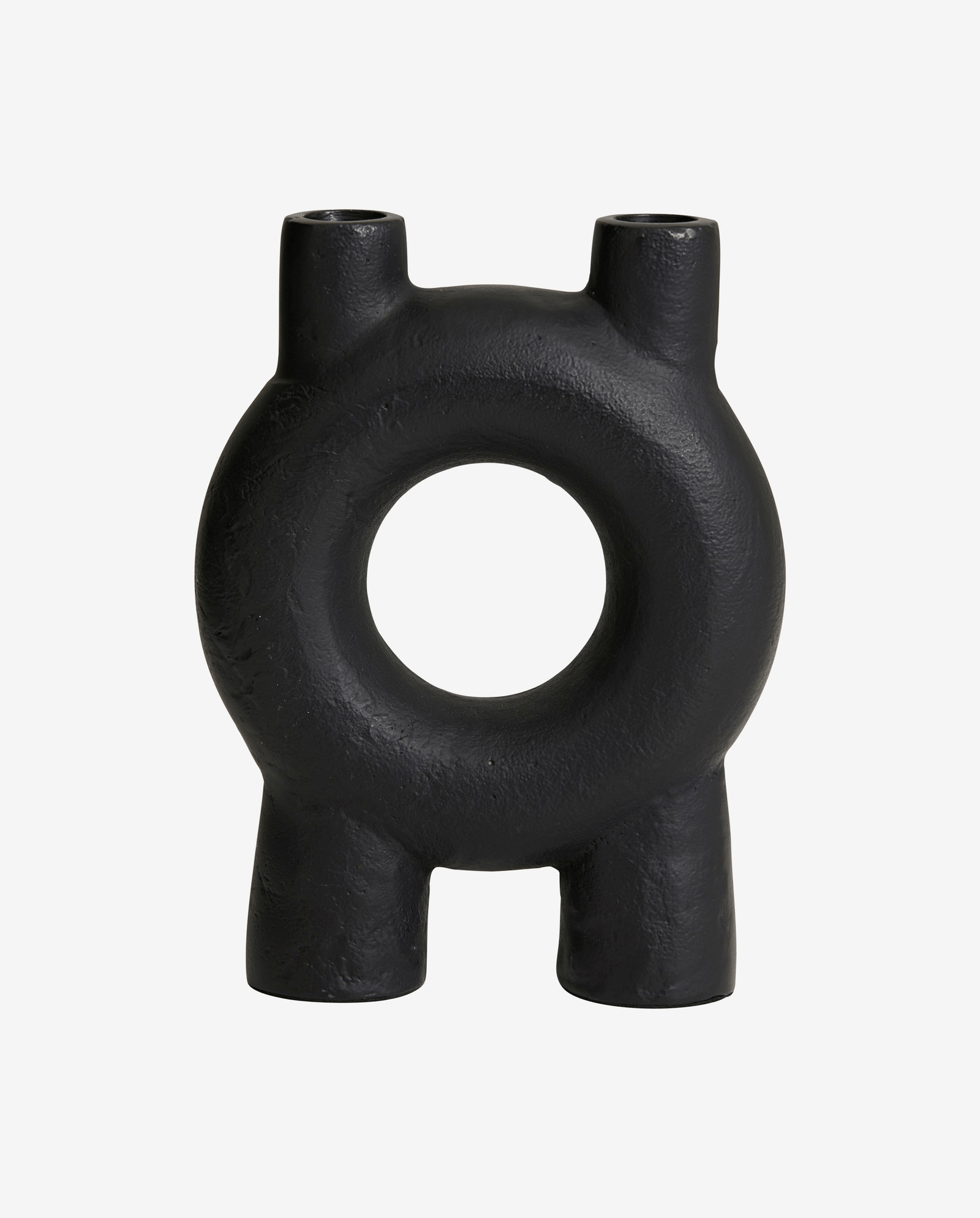 OJA lysestage til 2 stearinlys - h20 cm - sort