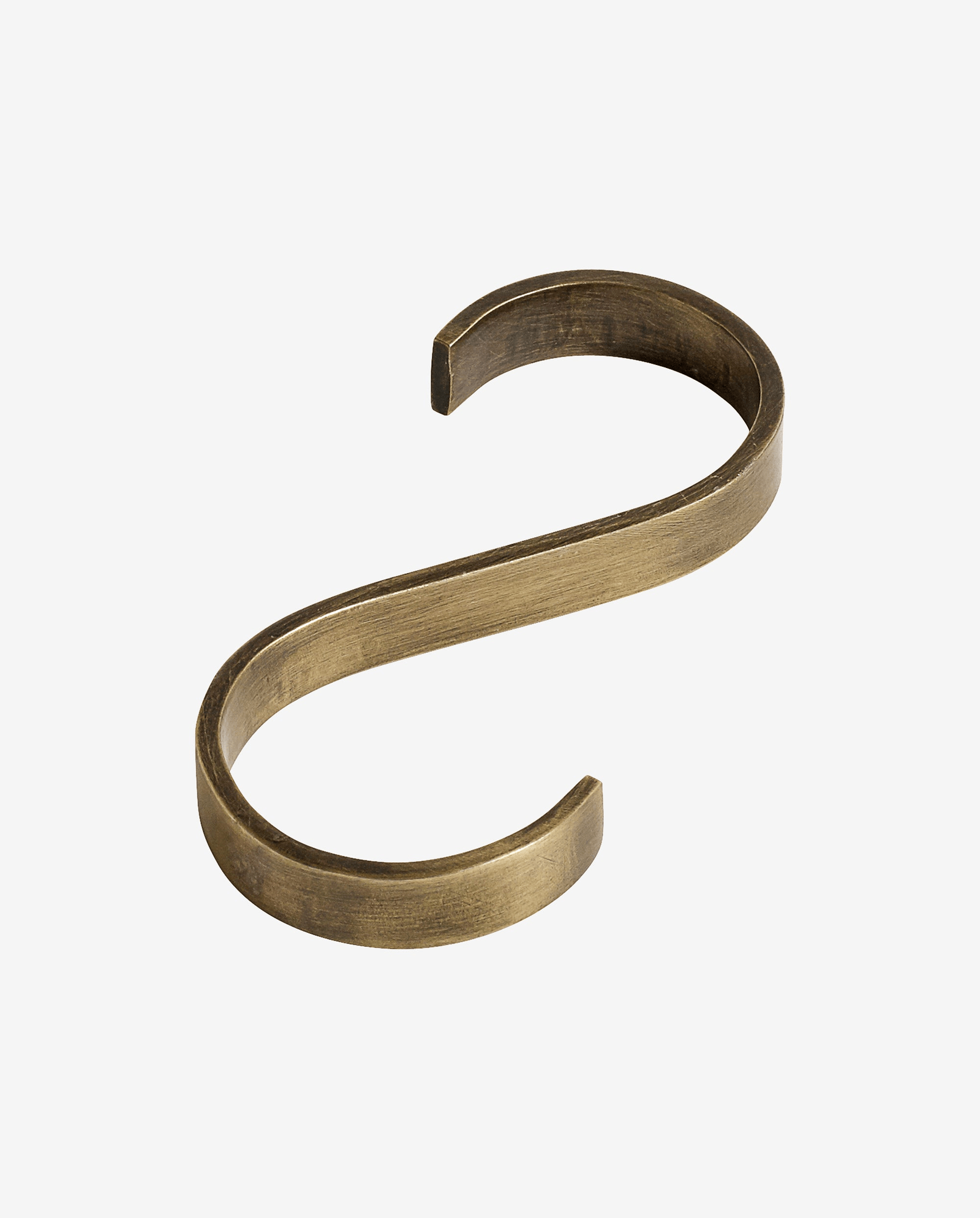 S-hook flat - brass finish
