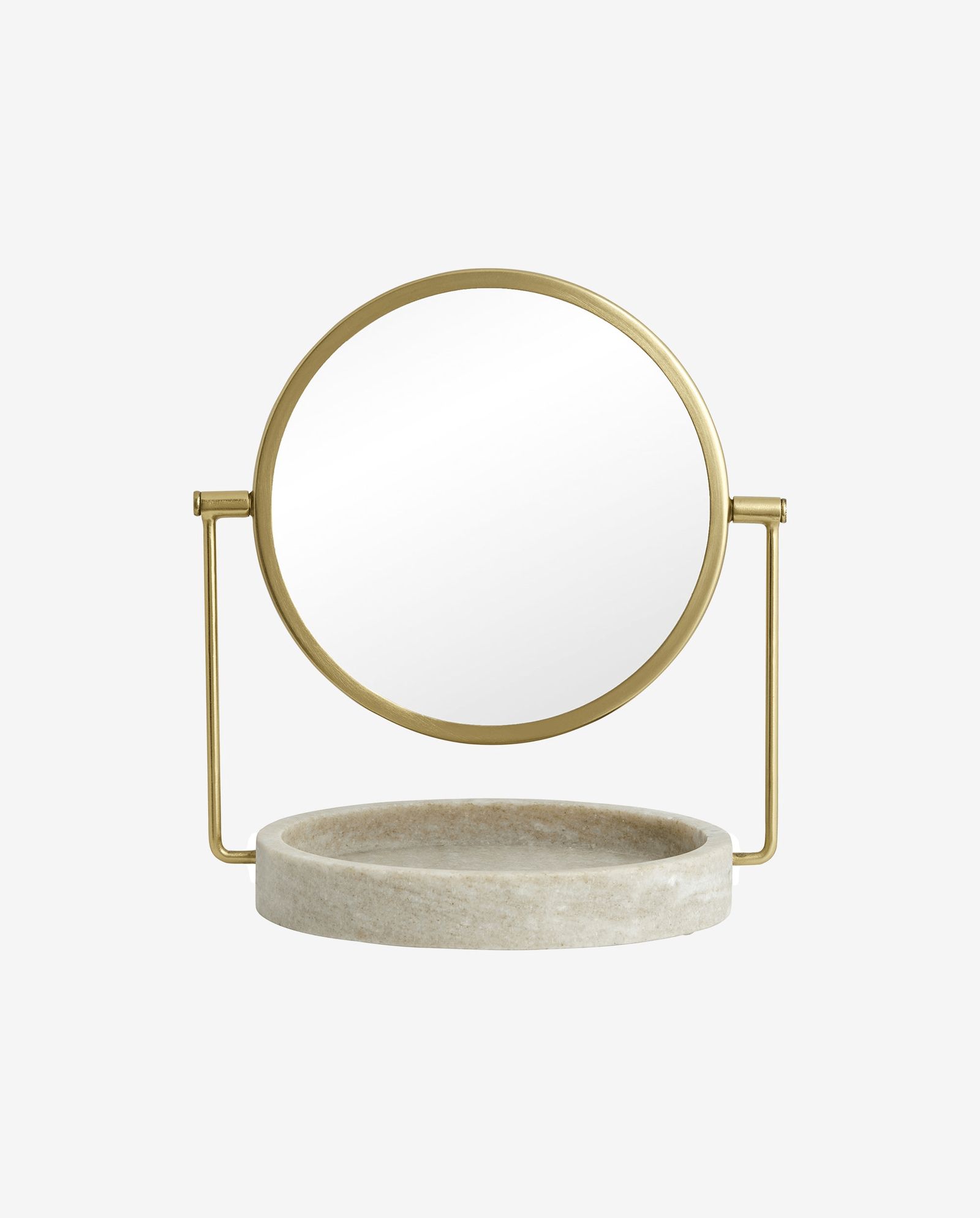 HAJA bordspejl - H28,5 cm - Brun marmor/guld finish