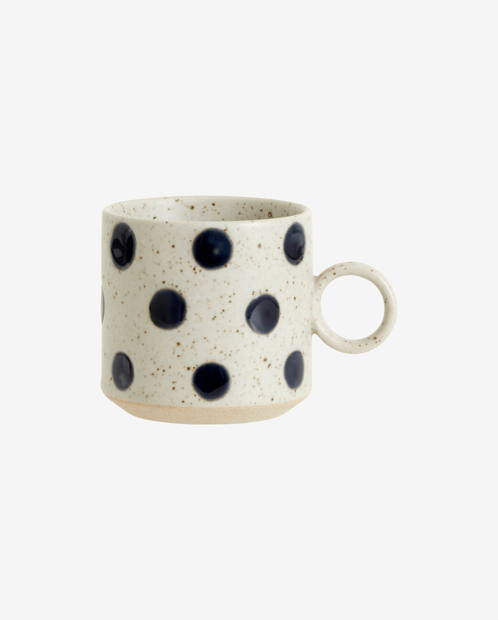 Tasse GRAINY à pois avec anse - sable/bleu foncé