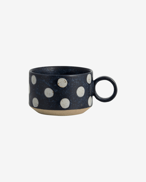 Tasse à thé GRAINY avec anse - bleu foncé/sable