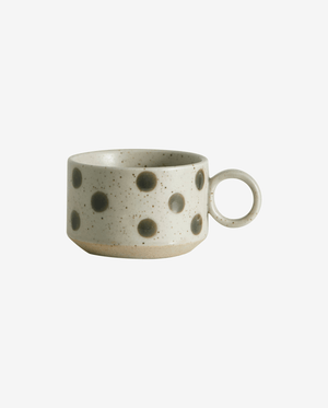 Tasse à thé GRAINY avec anse - sable/vert