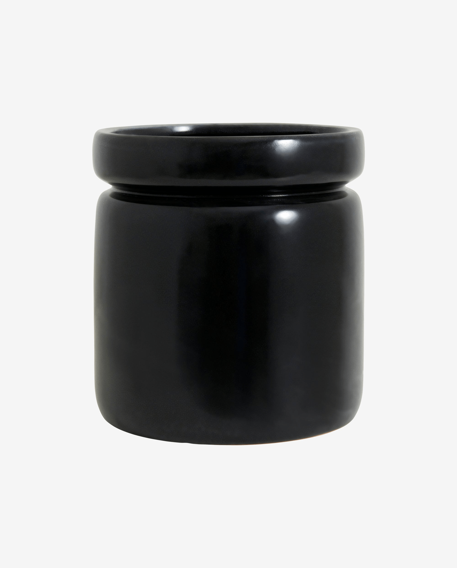 ISA Topf, L, glänzende schwarze Glasur