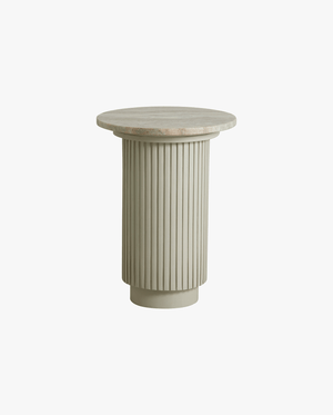 ERIE round side table - ivory marble top