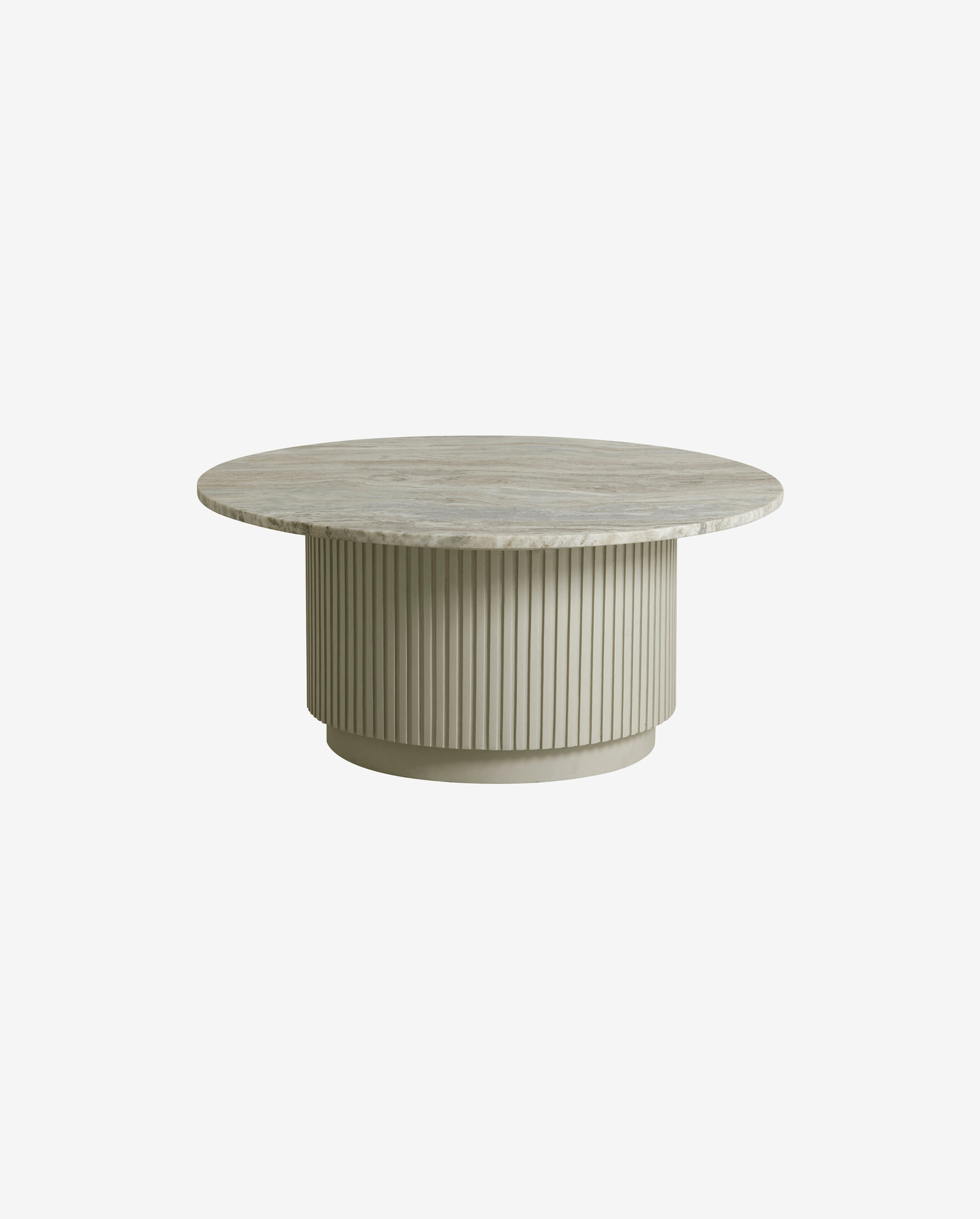 ERIE round coffee table, ø90 cm - ivory marble tabletop