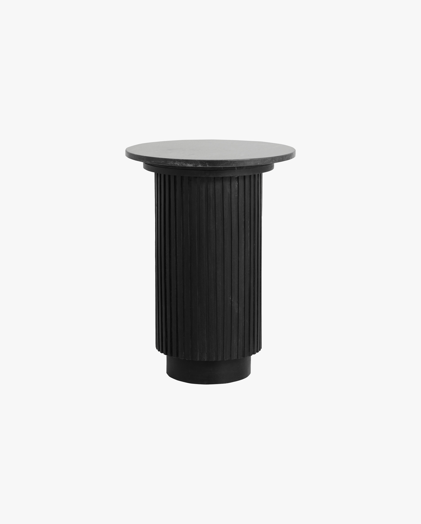 ERIE round side table - black marble top