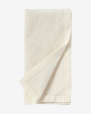 Serviette, ivoire, ourlée