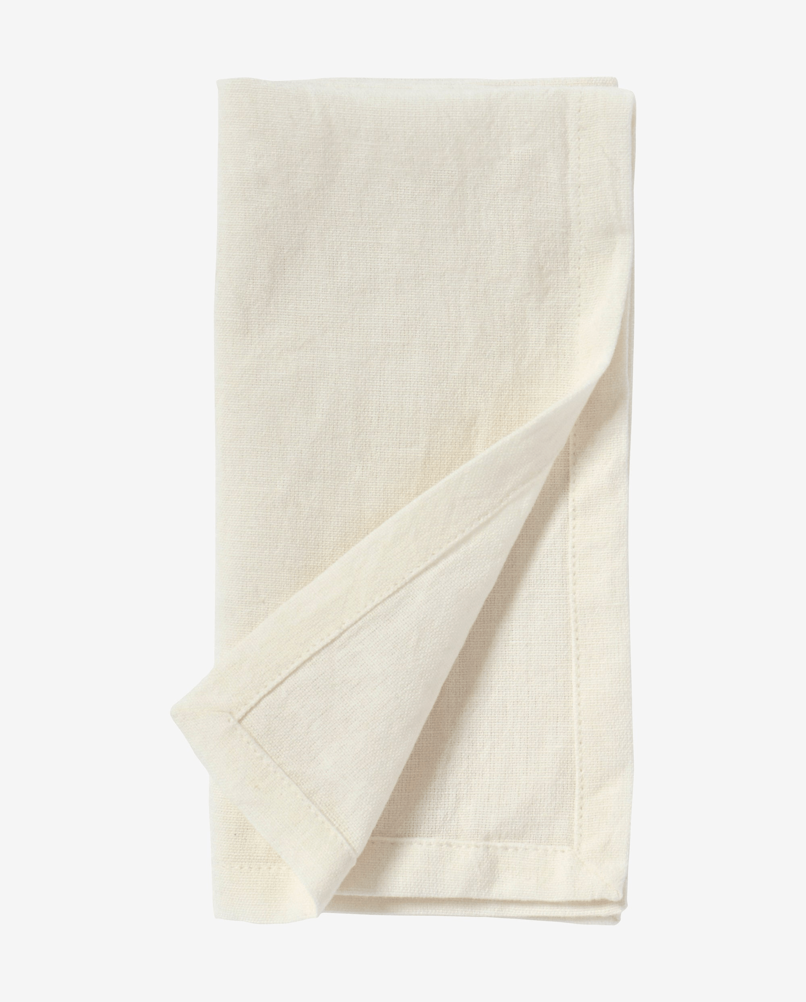 Serviette, ivoire, ourlée