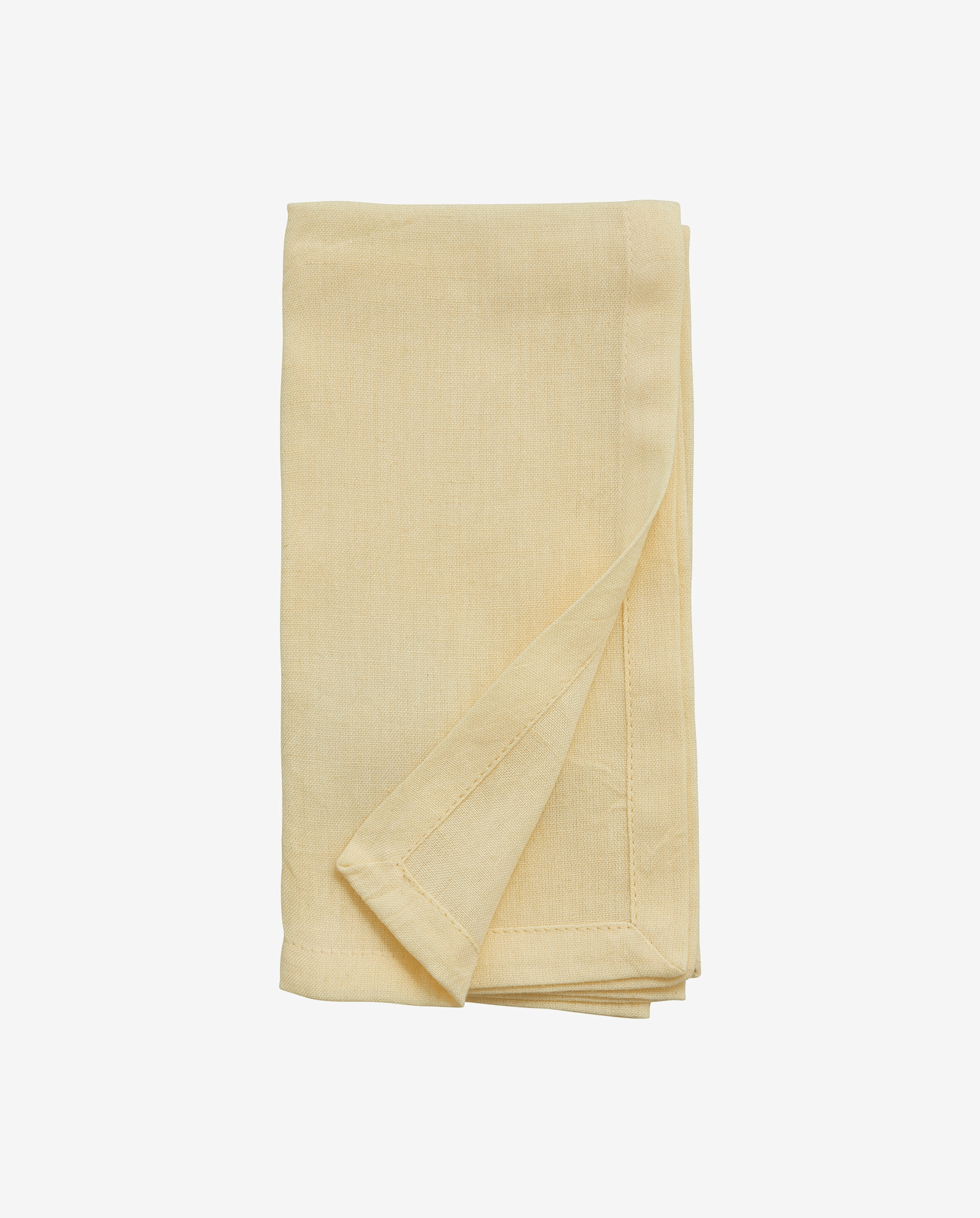 Serviette, jaune clair, ourlée